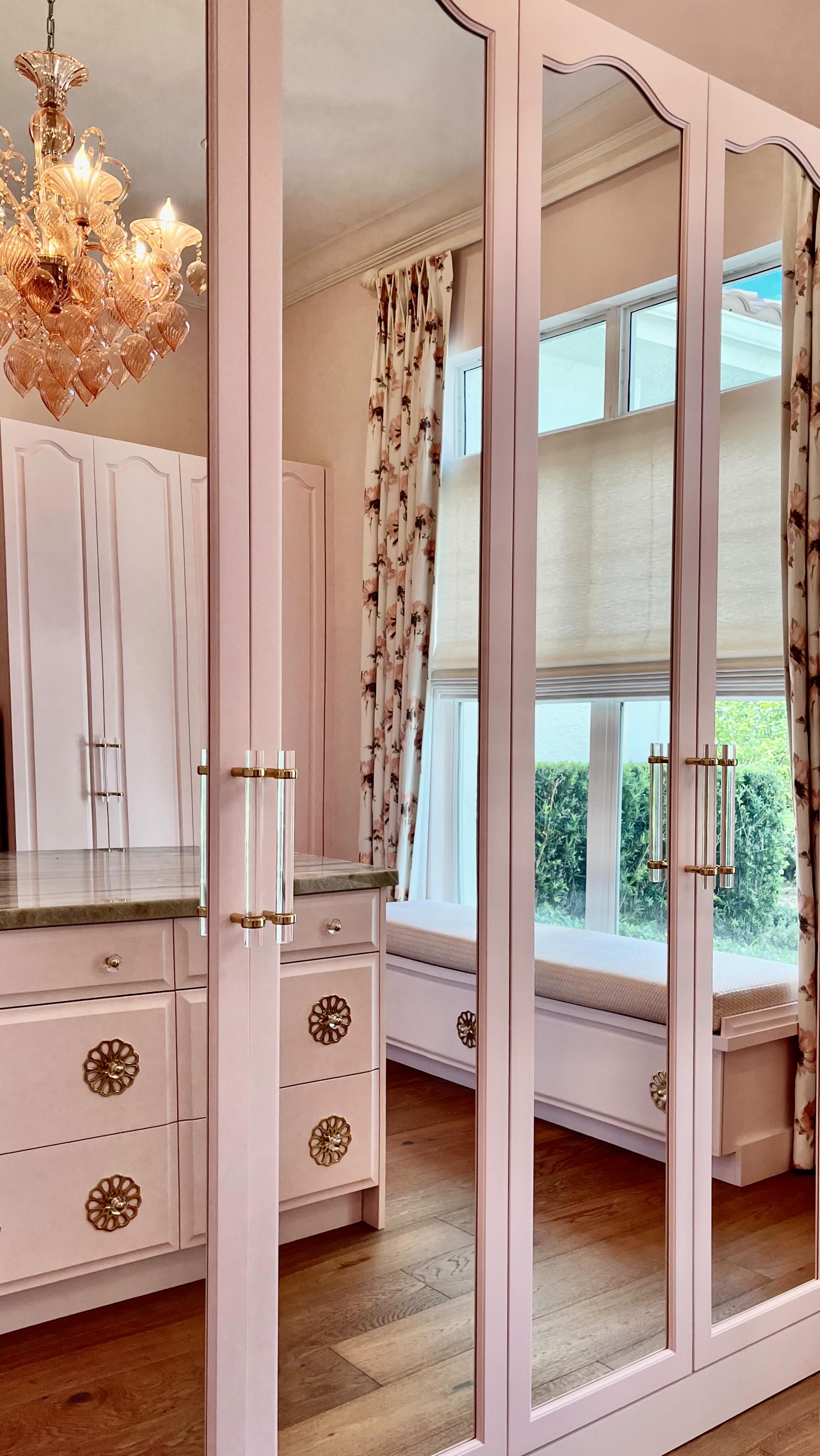 Because a beautiful day and a beautiful week starts in a beautiful space. 💫 ✨ Blush Elegance, Tailored to Perfection ✨ Ready for you in this Wellington home for sale
This custom pink closet is where classic charm meets modern luxury. From the soft blush cabinetry and gold floral hardware to the mirrored doors and statement chandelier — every custom detail was designed to make getting ready feel like a dream. 💕
#InteriorDesign #CustomMillwork #LuxuryCloset #BespokeInteriors #HomeDesign #DesignDetails #ClosetDesign #Craftsmanship #PortfolioShowcase
🌸 Millwork
🌸 Marble countertop
🌸 Floral drapery + cozy window seat
#CustomCloset #InteriorDesign #PinkDecor #LuxuryInteriors #ClosetGoals #HomeDesign #BespokeFurniture #ClosetInspo