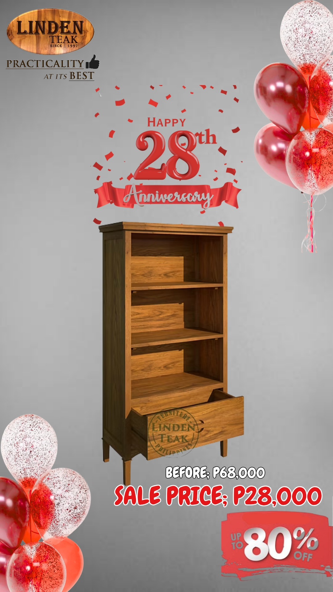 🎉 Celebrating Our 28th Anniversary!
This month only, enjoy up to 80%OFF on select items—our biggest savings of the year! Plus, get 0% interest for up to 12 months on selected purchases.
🪑 We also offer free design consultations and 3D drawings for customized furniture, along with free delivery in select areas.
📍 Visit our stores to explore over 500 actual ITEMS on display, or browse online at www.lindenteakfurniture.com.