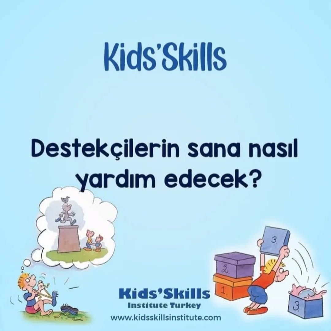 Destekçilerin sana nasıl yardım edecek? 🤝🌟
Kids’Skills yaklaşımında çocuğun destekçileri, sürecin en güçlü yapı taşlarından biridir.
Çünkü çocuk, yeni bir beceriyi öğrenirken yalnız olmadığını hissettiğinde:
✅ Daha cesur olur,
✅ Zorluklarla baş etmesi kolaylaşır,
✅ Geri bildirimleri daha rahat kabul eder,
✅ Öğrenme sürecine daha kararlı şekilde devam eder.
Bu nedenle çocuğa şu soru sorulur:
👉 “Destekçilerin sana nasıl yardım edecek?”
Destekçilerin rolü; çocuğun becerisini üzerine almak değil,
çocuğun kendi çabasını hatırlatan, güçlendiren, destekleyen bir çerçeve oluşturmaktır.
Destekçiler şunları yapabilir:
💙 Çocuğa küçük hatırlatmalar yapmak
💙 Cesaret verici cümleler kurmak
💙 Başarılarını fark edip kutlamak
💙 Beceriyi uygulaması için fırsatlar oluşturmak
💙 Onu dinlemek ve yanında olduğunu göstermek
💙 “Sen bu beceriyi öğrenebilirsin” inancını sürekli taze tutmak
Bu adım, çocuğun hem sosyal dayanıklılığını artırır hem de sürece duygusal olarak bağlanmasını sağlar.
Kids’Skills’in güzelliği de tam burada ortaya çıkar:
“Bir çocuğu büyütmek için bir köy gerekir” düşüncesi, somut bir uygulamaya dönüşür. 🌱✨
Ben de Türkiye’de Kids’Skills eğitmeni & süpervizörü olarak, destekçi sisteminin nasıl kurulacağını ve aile–okul iş birliğinin nasıl güçlendirileceğini uygulamalı olarak öğretiyorum.