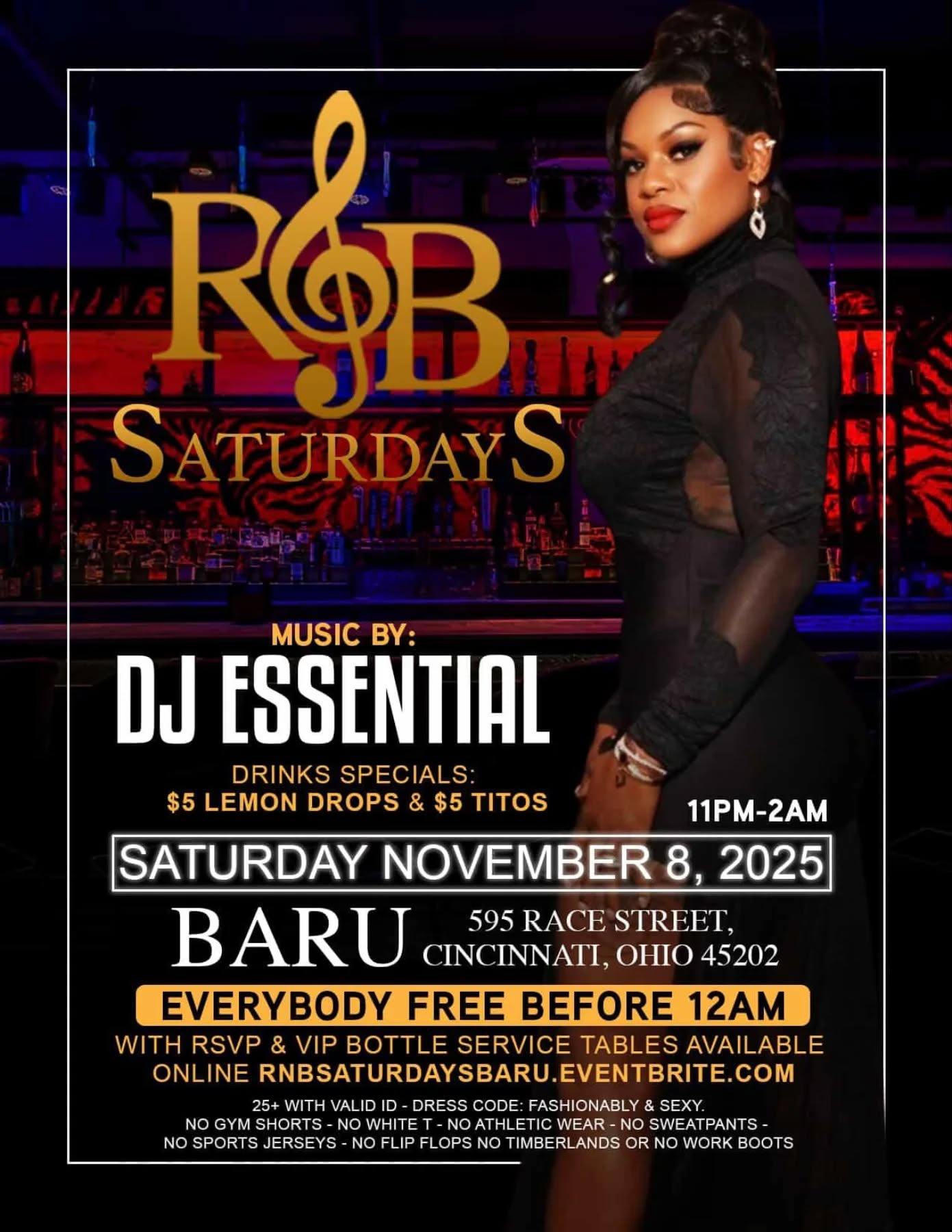 Last chance to get tables for $100 off! Inbox me now or go to www.deluxnightlife.com
R&B SATURDAYS @ Baru features an essential fem energy this Saturday!