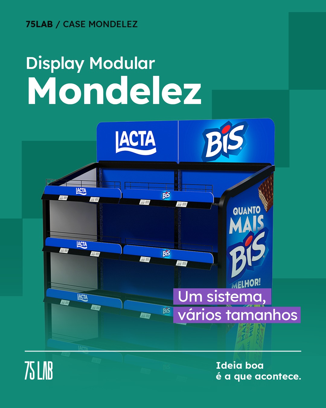 Sistema modular para Mondelez: o mesmo display se adapta aos tamanhos P/M/G. Testeira, faixas de gôndola e painéis laterais podem ser trocados conforme a sazonalidade ou a campanha. Instalação simples pela equipe de loja e permite leitura padronizada para o shopper.
Estamos sempre em busca de facilitar e melhorar o dia a dia do promotor, com móveis modulares e de fácil transporte.
Confira mais sobre nossos projetos no nosso site. Link na bio!