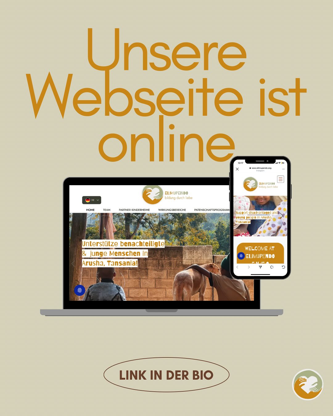 🎉 Endlich ist es soweit! Unsere Webseite von Elimupendo e.V. / e.O. ist jetzt online! 🌐✨
Ihr könnt sie ab sofort in Deutsch, Englisch und Italienisch erkunden.
Erfahrt mehr über unsere Projekte, Partnerschulen, Fördermitgliedschaften und alles, was wir tun, um Kinder zu unterstützen. 💛
Den Link findet ihr wie immer in unserer Bio, schaut unbedingt vorbei! 👀
https://www.elimupendo.org
———
English:
🎉 It’s finally here! Our website for Elimupendo e.V. / e.O. is now online! 🌐✨
You can explore it in German, English, and Italian.
Learn more about our projects, partner schools, supporting memberships, and everything we do to help children. 💛
The link is in our bio, don’t miss it! 👀
https://www.elimupendo.org
————
Italiano:
🎉 Finalmente ci siamo! Il nostro sito web di Elimupendo e.V. / e.O. è online! 🌐✨
Potete esplorarlo in tedesco, inglese e italiano.
Scoprite di più sui nostri progetti, scuole partner, possibilità di sostegno e tutto ciò che facciamo per aiutare i bambini. 💛
Il link è nella nostra bio, dateci un’occhiata! 👀
https://www.elimupendo.org