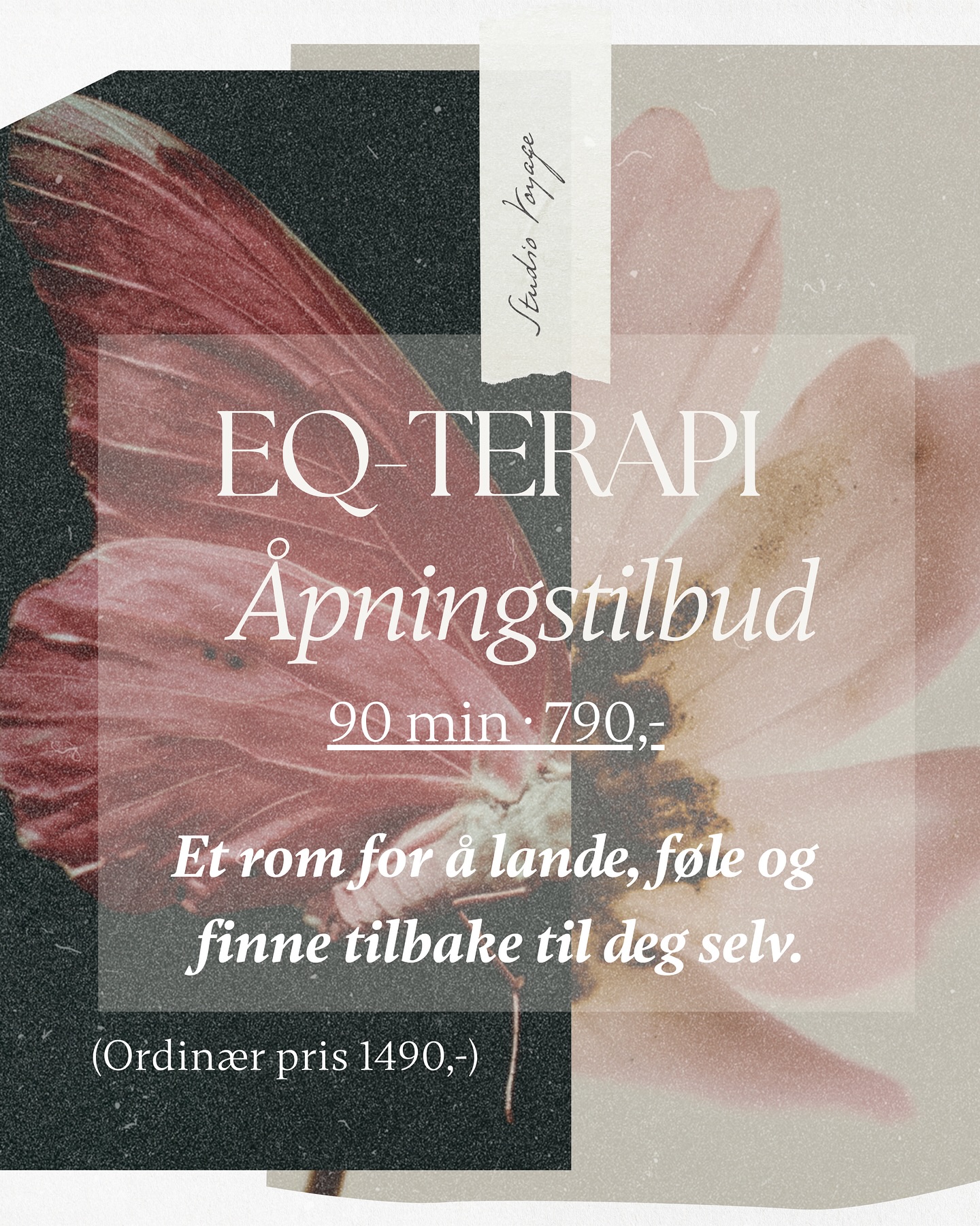 Vi feirer åpningen av vårt nye kontor, og gir deg nå muligheten til å teste EQ-terapi til en ekstra god pris! 🪷
I tillegg tilbyr vi uforpliktende samtaler på 15 minutter, slik at du kan finne ut om EQ-terapi er rett for deg. 🗝️
EQ-terapi er en emosjonsfokusert terapiform som kan hjelpe deg å komme i kontakt med egne følelser, og forløse opplevelser som holder deg tilbake. Vi hjelper deg å møte deg selv med mer forståelse og aksept, slik at du kan stå tryggere i deg selv. 🤍
🕰 Gjelder alle timer som gjennomføres innen utgangen av 2025 (Booking for desember åpnes opp neste uke)
📅 Book en time eller uforpliktende samtale via link i bio
.
.
.
#studiovoyage #eqterapi #relasjonsterapi #selvutvikling #kvinnesirkel #kvinnefellesskap #eqterapioslo #eqterapeut #kampanje