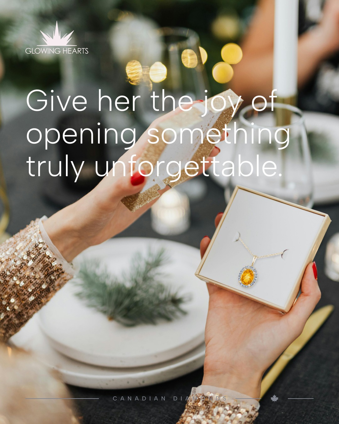 Give her the joy of opening something truly unforgettable.
#glowinghearts #canadiandiamonds #holidayseason #giftideas #winterseason #pendant #citrine #diamonds