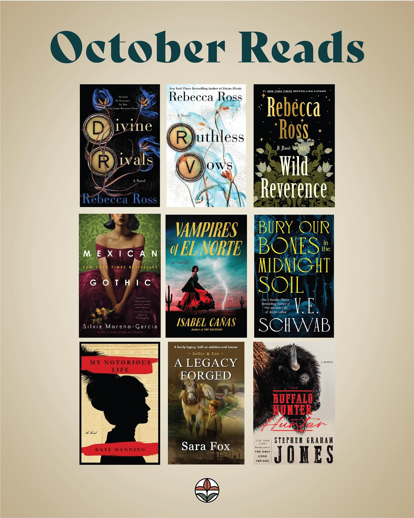I set out for some spooky historical fiction which all, coincidentally, had vampire themes. Not my typical genre but WOW Buffalo Hunter Hunter awed me in its historical authenticity blended with genre horror. DM me your thoughts if you’ve read this- I’m dying to discuss it.
I got Wild Reverence and thought I should read The Letters of Enchantment duology first. All of them were enjoyable in a stressed out, addictive reading way.
I was gifted an ARC of A Legacy Forged, but I’ve been a longtime fan of @sara_fox_author as she writes this family saga series based on her Birmingham ancestors. If you like a heartfelt family saga, this is for you.
Have you read any of these? Any on your TBR? Let me know in the comments!