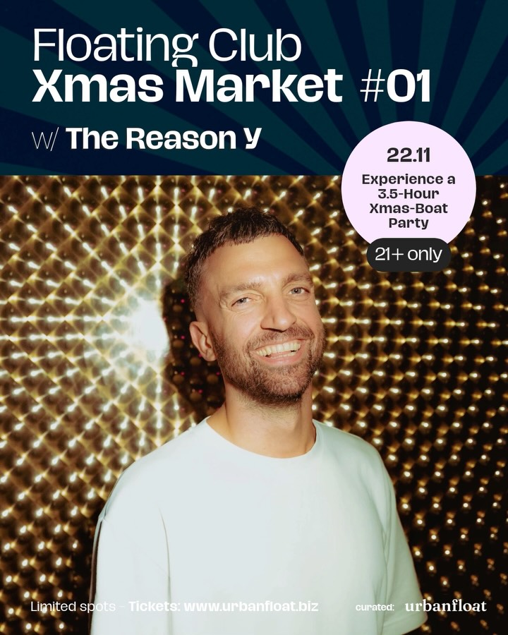 Meet @thereasonyofficial - our first DJ for the Floating Club Xmas Market. 🎅 22.11 🚢
Usually known for his powerful techno sound @secondstateaudio @breaknewsoil @watergate.club.official @thereasonyofficial takes a different turn this time, get ready for a journey into minimal house.
Don’t miss this one!