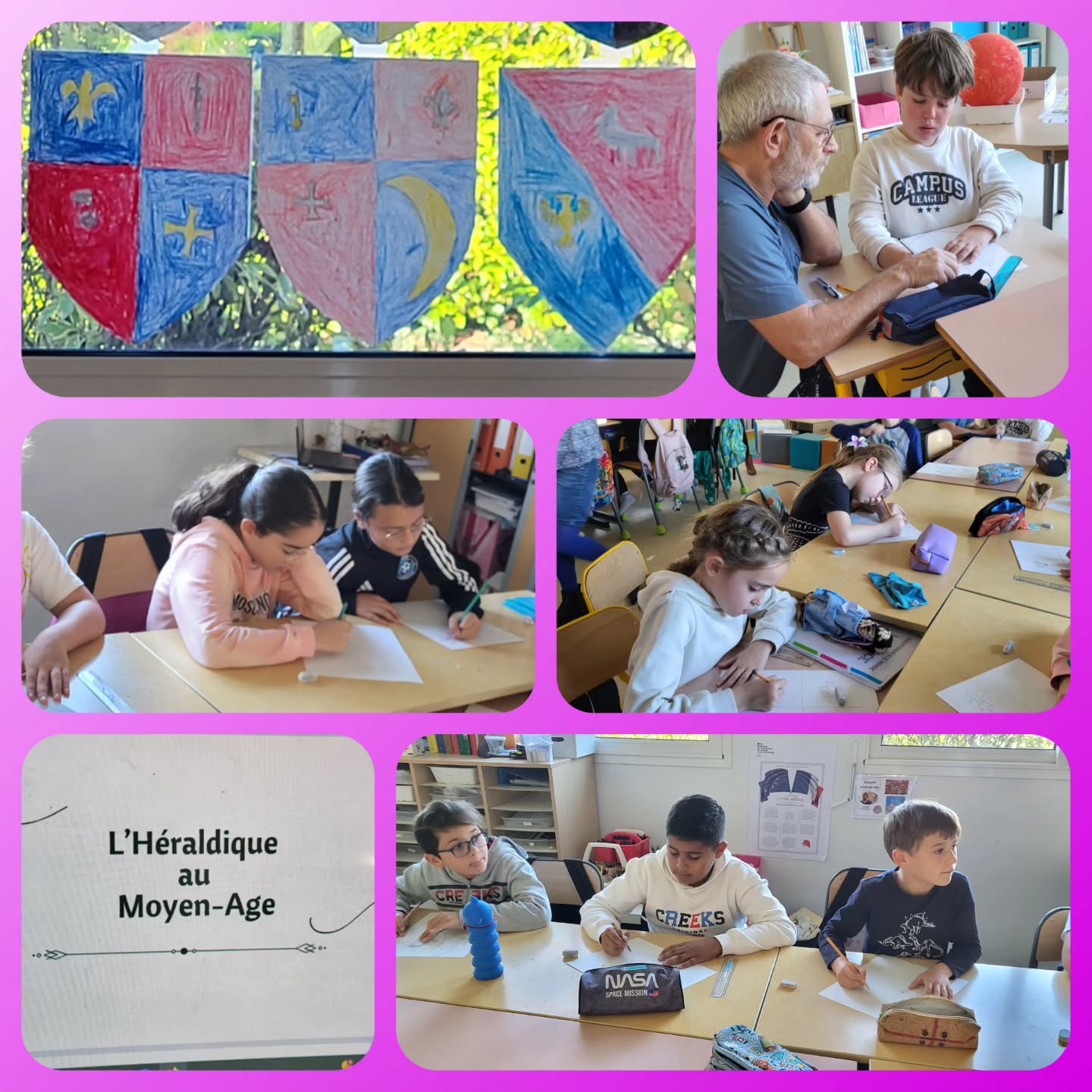 🎨🛡️ À la découverte de l’héraldique !
Mardi, les élèves de CE2, CM1 et CM2 ont eu la chance d’accueillir Manon et Thierry, de l’association Les Amis de la Chapelle Saint-Jean.
Ils leur ont fait découvrir l’art passionnant de l’héraldique — ces blasons et armoiries qui racontent une histoire à travers les couleurs et les symboles.
Les enfants ont ensuite imaginé et créé leur propre blason : un moment à la fois créatif, culturel et riche en decouvertes!
Un grand merci à Manon et Thierry pour leur passion et leur générosité 🙏
#enseignementcatholique #ecolecatholique #ecoleprivee