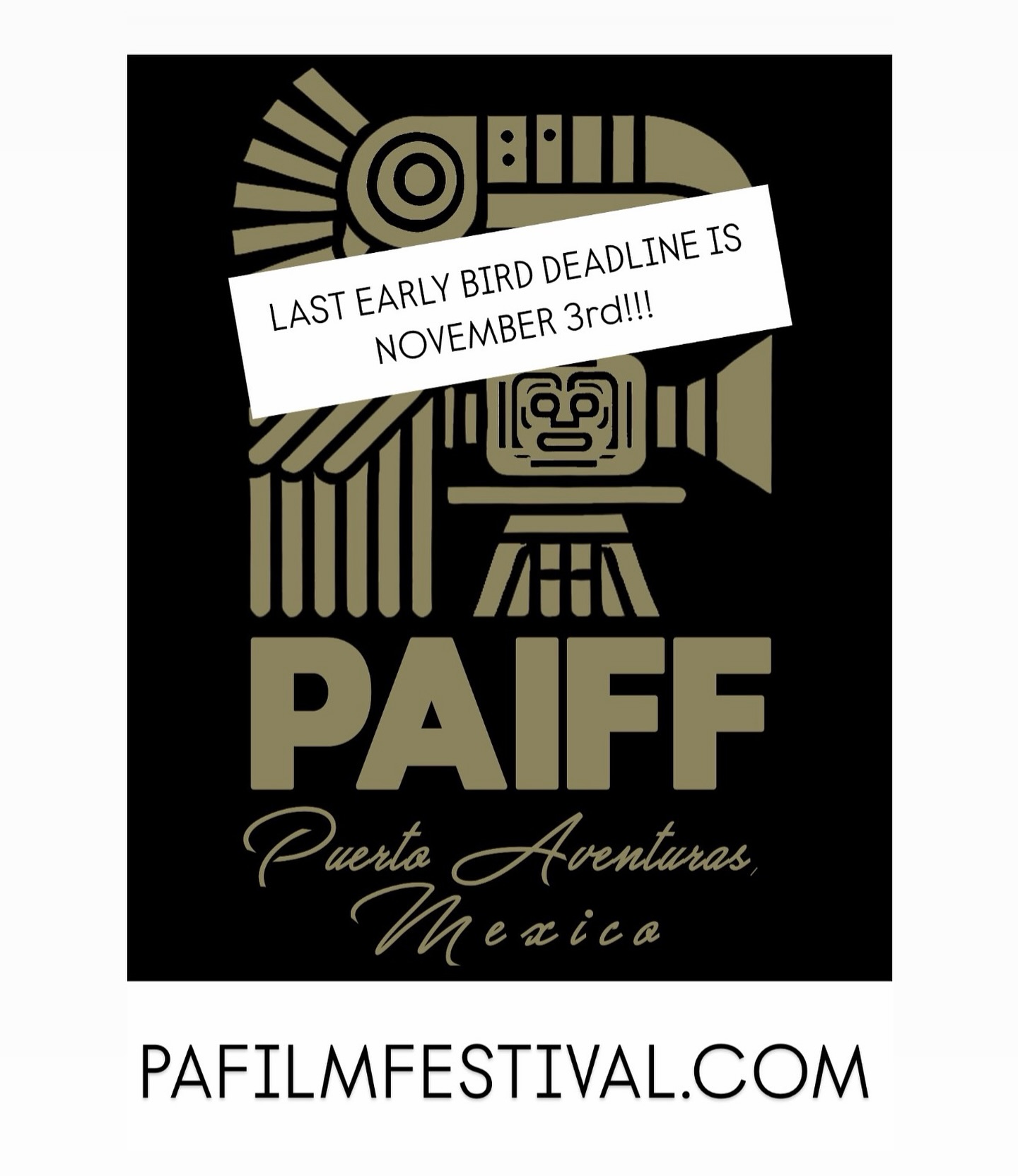 Attention #filmmakers Get your films in. Last Early Bird Deadline is November 3rd!!! #callforentries #filmfestival #paiff #puertoaventuras #mexico #rivieramaya #tulum #playadelcarmen @puertoaventurasoficial