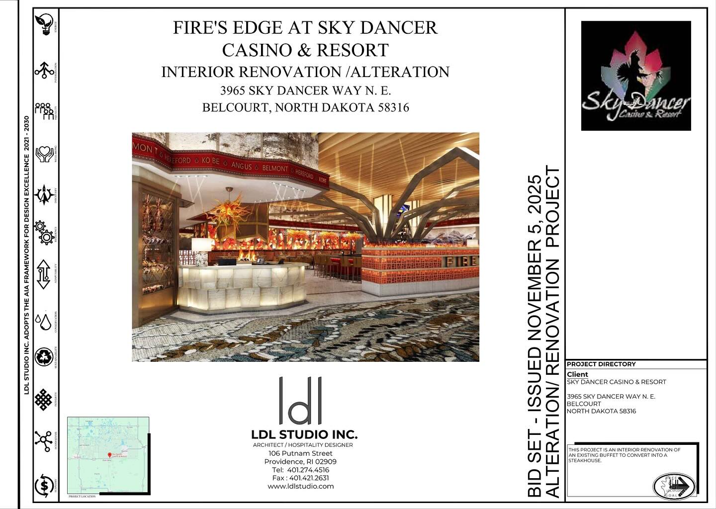 Exciting Progress at Sky-Dancer Casino & Resort! 🏗️ LDL Studio, in proud collaboration with our exceptional partners JCG and MEA, is thrilled to announce the issuance of Bid Drawings today for two major projects at the Sky-Dancer Casino & Resort in North Dakota. This marks a pivotal step forward, and we’re eagerly anticipating the start of construction.
These projects reflect our shared commitment to excellence, innovation, and Tribal community impact—and we can’t wait to see them come to life. 📐✨
Stay tuned for more updates as we move into the next phase! ➡️
#architecturaldesign #designmilestone #ConstructionReady #EngineeringExcellence #NorthDakotaProjects #LDLStudio #PartnersInDesign