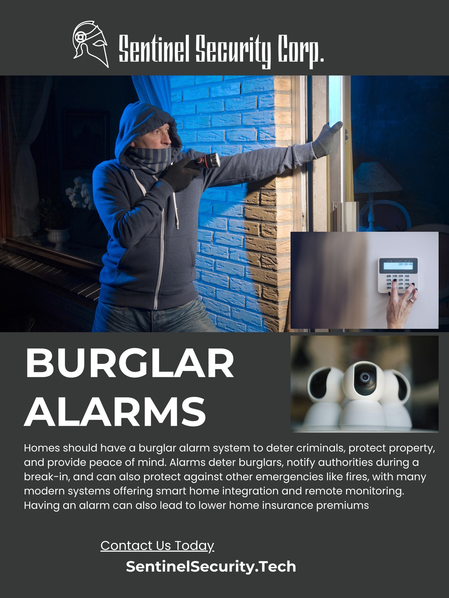 Burglar Alarms
Homes should have a burglar alarm system to deter criminals, protect property, and provide peace of mind. Alarms deter burglars, notify authorities during a break-in, and can also protect against other emergencies like fires, with many modern systems offering smart home integration and remote monitoring. Having an alarm can also lead to lower home insurance premiums
If you're interested in keeping your home or business safe and secure contact us today by visiting our website : sentinelsecurity.tech
#homesecurity #securitysystem #security #smarthome #surveillance #securitycamera #accesscontrol #securitycameras #technology #safety #camera #home #alarm #smartlock #alarmsystem #smarthometechnology #longisland #smallbusiness #businessowner #commercial #residential