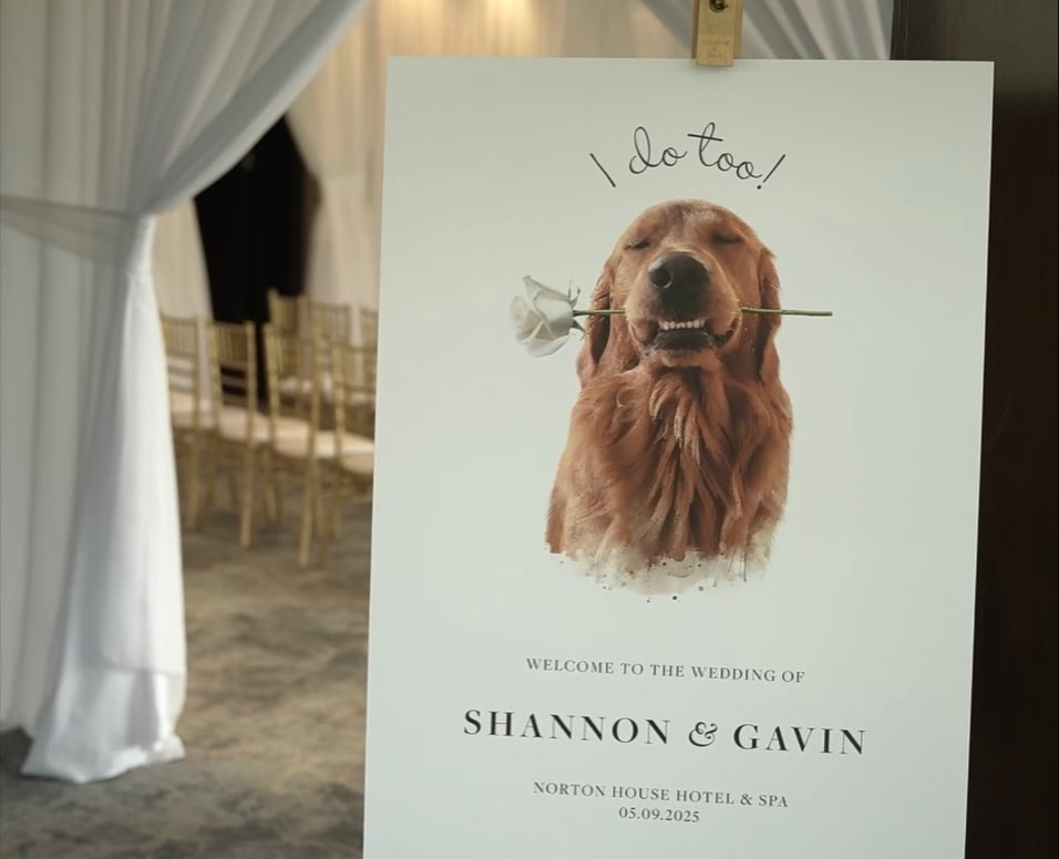 Just your average day turning a couples fur baby into the star of the show 🐶🐾
I just love when couples make it personal. There are no limits on where a design can go. (Swipe to see the original photo of the star himself 🥲)
#weddingstationery #onthedaystationery #bespokewedding #weddinginspo #weddingsignage #welcomesign #dogweddings #weddingdetails #2026bride