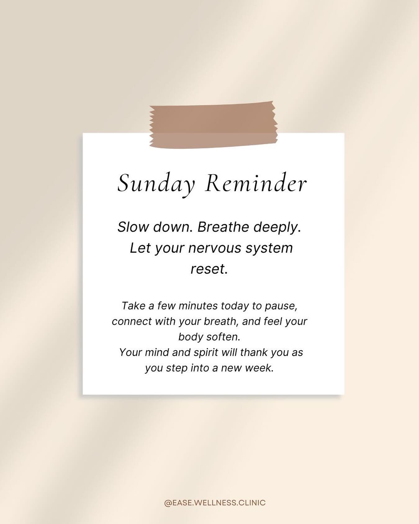 🌿 Sunday Reminder 🌿
Slow down. Breathe deeply. Let your nervous system reset. ✨
Today is your gentle reminder to pause — to soften your body, quiet your mind, and give your spirit a moment to rest.
A few mindful breaths can shift everything — bringing you back to balance, presence, and ease as you step into a new week. 💛
#EaseWellness #SundayWellness #WellnessWithEase #MindBodySpirit #RestAndRestore #HolisticHealth #HurlstoneParkCommunity