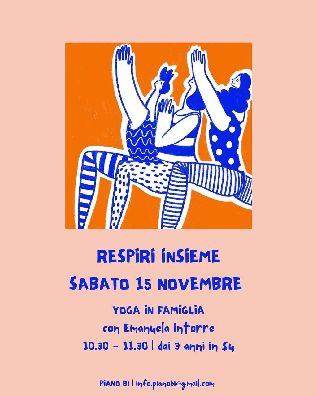 SABATO 15 NOVEMBRE
una giornata da PIANO Bi 🍁🧡
La mattina vi aspettiamo per una lezione di yoga genitore/figlio guidata dalla nostra amata @emanuelayoga4kids
Il pomeriggio sarà dedicato ai bambini, che in compagnia di @cinziazenocchini si immergeranno nel mondo dell’illustrazione facendosi ispirare dall’autunno e i suoi colori ✨
Iscrizioni aperte fino a giovedì 13 novembre, vi aspettiamo a braccia aperte!
Per info e prenotazioni scrivi a info.pianobi@gmail.com