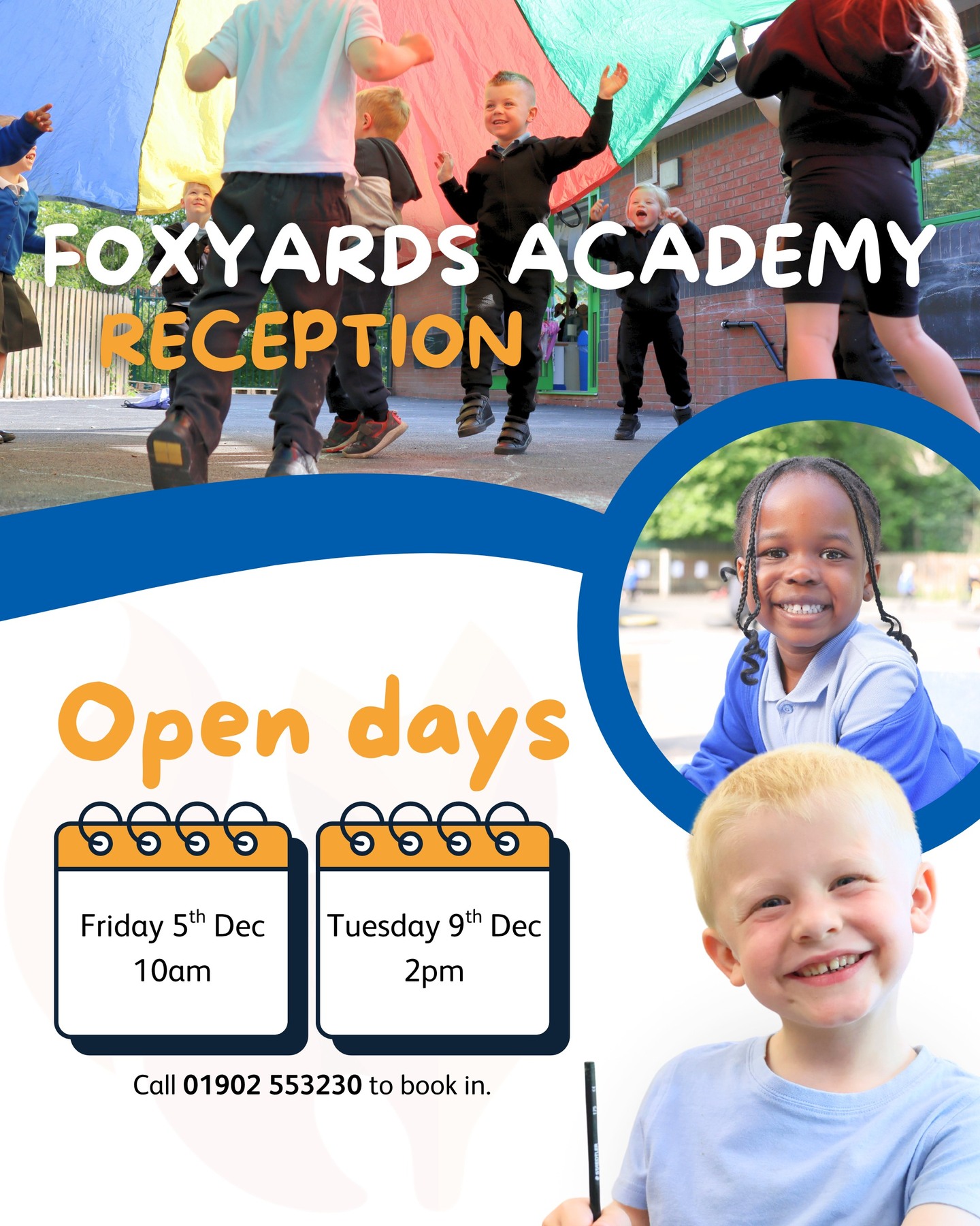 Join the Foxyards Family and see how we build a lifelong love of learning together in Reception.
We'd love you to come along to get a look into our Early Years Provision.
📅 Friday 5 Dec, 10am | Tuesday 9 Dec, 2pm
📞 Call 01902 553230 to book your visit!
#ReceptionOpenDays #FoxyardsAcademy