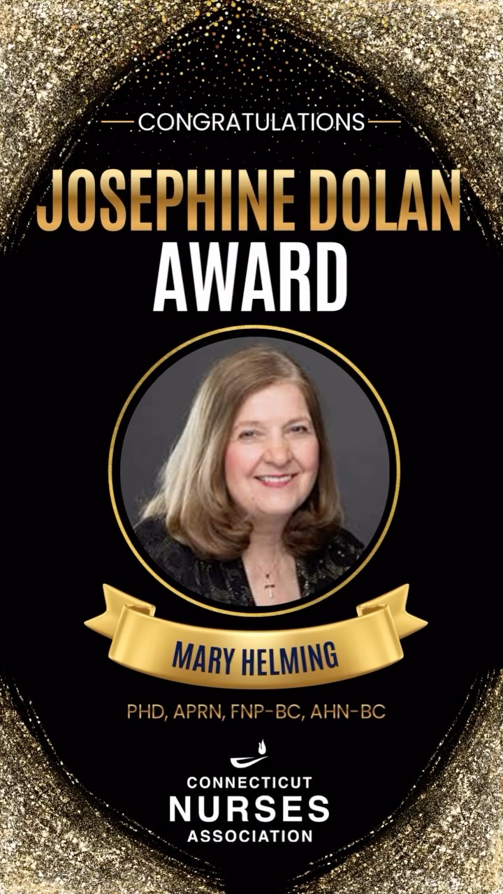 ✨ Honoring Mary A. Helming, PhD, RN, AHN-BC ✨
Recipient of the Josephine Dolan Award for Outstanding Contribution to Nursing Education
A lifelong educator and advocate for holistic nursing, Dr. Mary Helming has shaped generations of nurse practitioners and advanced practice nurses through her visionary leadership, compassionate teaching, and deep commitment to the art and science of nursing.
From designing innovative FNP and DNP programs at Quinnipiac University to expanding holistic and spiritual care curricula at Goodwin University, Dr. Helming has redefined what it means to educate the whole nurse. Her influence extends beyond the classroom through national leadership in the American Holistic Nurses Association, publications in the renowned Holistic Nursing: A Handbook for Practice, and her ongoing mentorship of students and colleagues.
Like Dr. Josephine Dolan, she embodies the spirit of nursing education — grounded in compassion, scholarship, and service.
Join us in celebrating Dr. Helming’s extraordinary contributions at the Connecticut Nurses Association Awards Celebration 🩵
📅 Thursday, November 13, 2025
🕕 6:00–9:00 PM
📍 Amarante’s Sea Cliff, New Haven
#ConnecticutNurses ##CTNurses #CNAwards #NursingEducation #HolisticNursing #NurseEducator #JosephineDolanAward #CNAProud #NursingExcellence #NurseLeadership #GoodwinUniversity #QuinnipiacUniversity