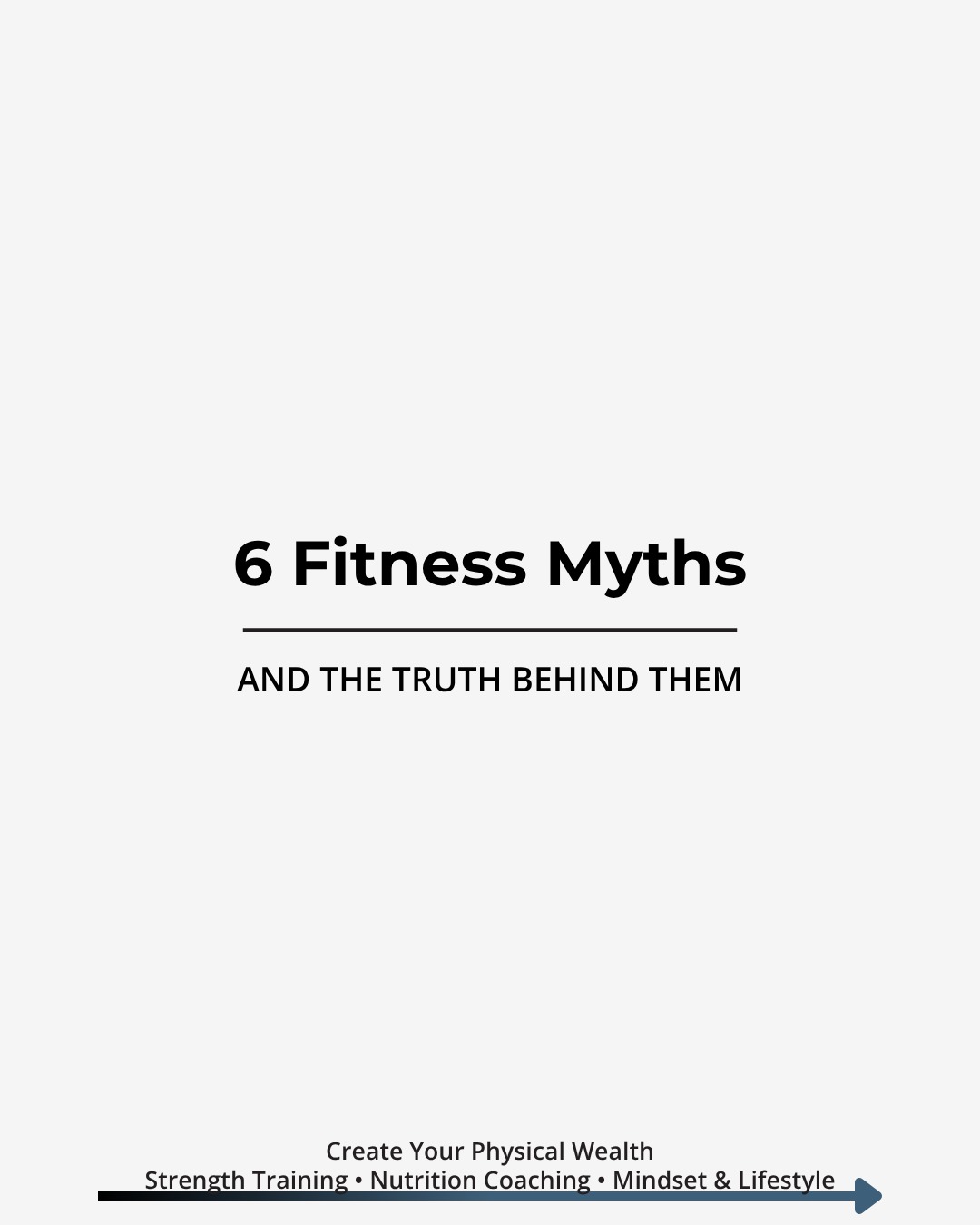 There’s a lot of noise in the fitness world…
But most of what holds people back isn’t lack of effort... it’s misinformation.
Here are 6 of the most common fitness myths I see (and the truth behind them).
The sooner you stop believing these, the faster you’ll make real progress.
Save this post for reference and share it with someone who’s stuck doing too much cardio or chasing perfection.
👇 Comment “PHYSICAL WEALTH” if you want a personalized plan that simplifies this process and gets you real results.
💪 Create Your Physical Wealth
Strength • Nutrition • Mindset
-----
#FitnessMyths #StrengthTraining #PhysicalWealth #ZackQuadererFitness #BuildStrength #FatLossTips #FitnessEducation #MindsetMatters #NutritionCoach #FitnessFacts #SustainableFitness #HealthOverHustle #OnlineCoach #PersonalTrainer #MinneapolisFitness