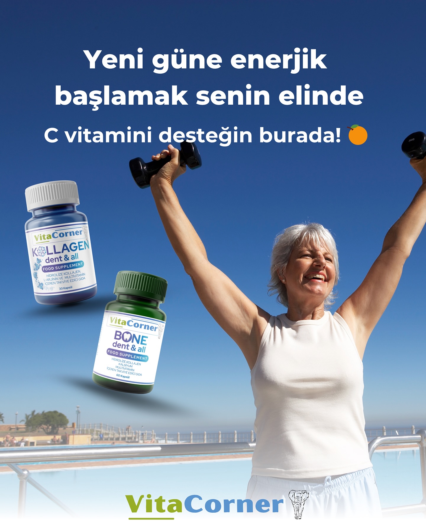 📌Bağışıklık sisteminin normal fonksiyonuna katkıda bulunur. C vitamini yoğun fiziksel egzersiz sırasında ve sonrasında bağışıklık sisteminin normal fonksiyonunun korunmasına katkıda bulunur.*
📌Normal enerji oluşum metabolizmasına katkıda bulunur.*
📌Yorgunluk ve bitkinliğin azalmasına katkıda bulunur.*
📌Kan damarlarının, kemiklerin, kıkırdağın, diş etlerinin, cildin ve dişlerin normal fonksiyonu için gerekli olan normal kolajen oluşumuna katkıda bulunur.*
*Gıda ve Takviye Edici Gıdalarda Sağlık Beyanı Kullanımı Hakkında Yönetmelik (32169 Sayılı / 20.04.2023 tarihli resmi gazete)
Dengeli ve çeşitli beslenme sağlıklı yaşam için önemlidir.
#cvitamini #bağışıklık #vitamin #mineral #besi̇ntakvi̇yesi̇ #vitacorner #takviyegıda #gıdatakviyesi #bağışıklıksistemi #mineral #vitamin #metabolizma #dişetisağlığı #kolajen