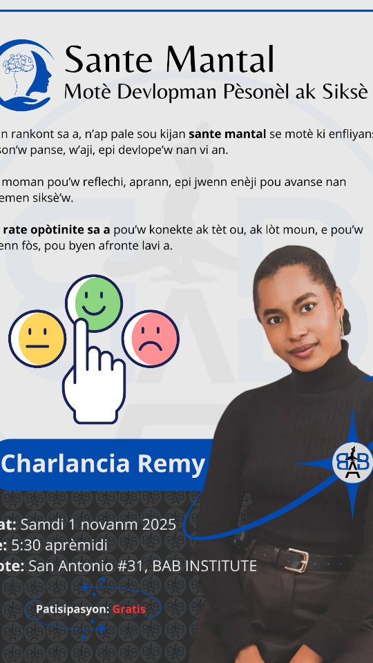 Nou vle felisite tout moun ki te patisipe nan bèl aktivite sou sante mantal la. Nou fyè dèske chak manm pran tan pou envesti nan tèt yo, paske sante mantal se motè devlopman pèsonèl ak siksè nou chak.
Nou voye yon gwo mèsi espesyal pou @psiconectado.cl , ki te fè yon efò ekstraòdinè pou pataje konesans li ak kominote a. Travay li ak pasyon li montre nou sa vrè lidèchip ak lanmou pou kominote vle di.
BAB CLUB ap kontinye bati yon espas kote konesans, lespwa ak solidarite mache ansanm. Ansanm n ap grandi, n ap amelyore tèt nou, epi n ap konstwi yon avni ki pi ekilibre ak pi pwospè. 💙🖤
#viralreels #babclub #babinstitute #devlopmanpèsonèl #santemantal @colsphadael