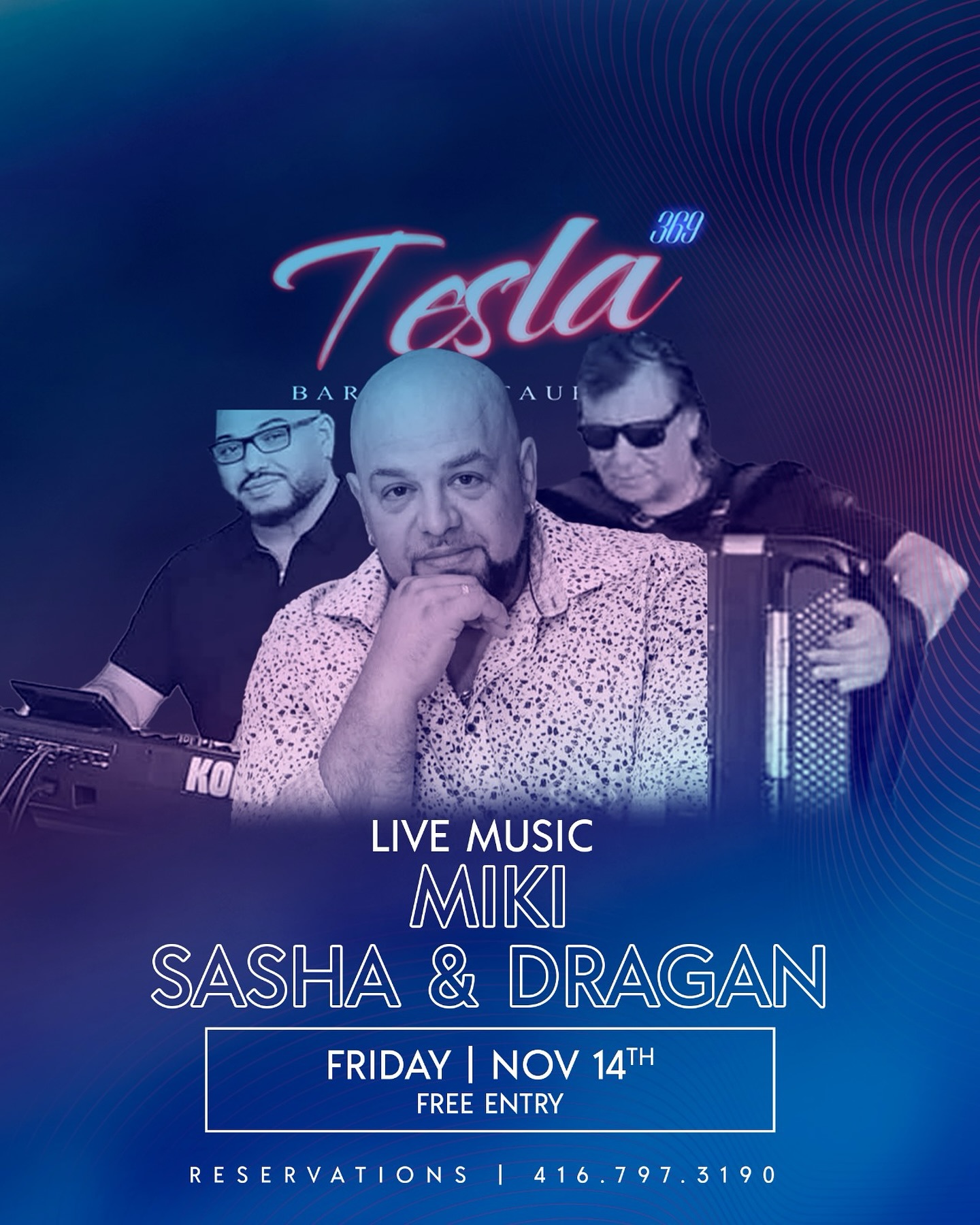 Live music this Friday!! 🎤🎶 @zvor_nik1979 🎤@draganz77 🎹 & Sasha Brazilac! 🪗 Rsservations through DM or 416-797-3190. See you Friday! 😃