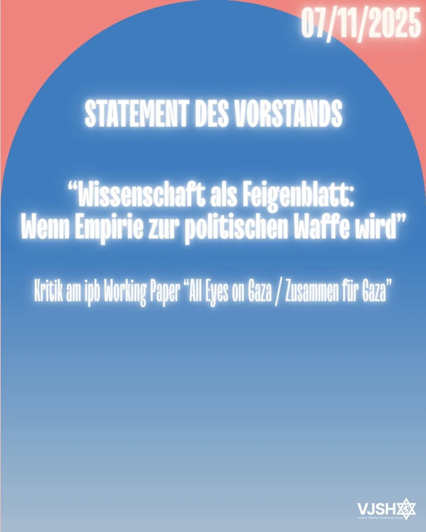 Statement zum ipb Working Paper "All eyes on Gaza / Zusammen für Gaza"