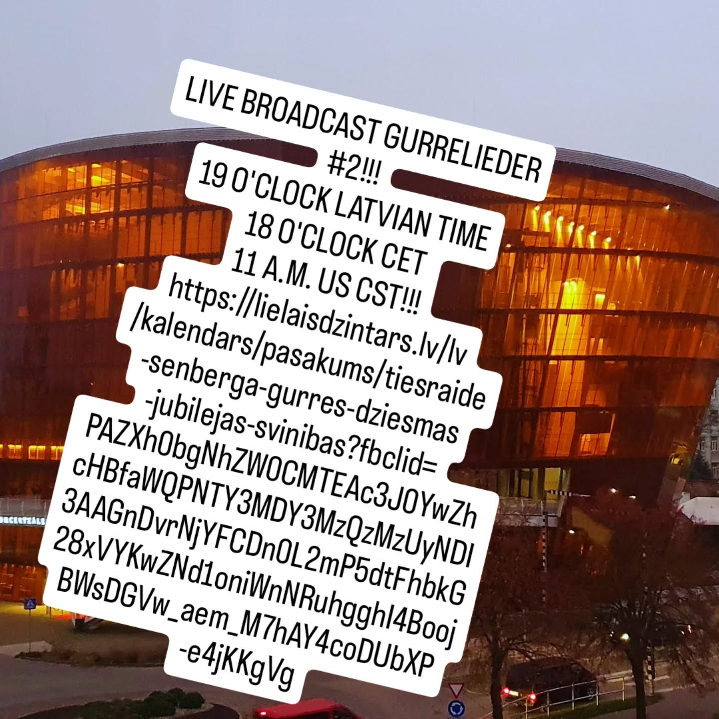 #gurrelieder #live #videobroadcast #livestream #schoenberg #corbywelchheldentenor #magdalenaannahofmann #oliverzwarg #zandasvede #mihailsculpajevs #modestaspitrenas #ilzesprancmane #heldentenor #greatamberlv #liepāja #latvia #singerlife https://lielaisdzintars.lv/en/kalendars/pasakums/tiesraide-senberga-gurres-dziesmas-jubilejas-svinibas