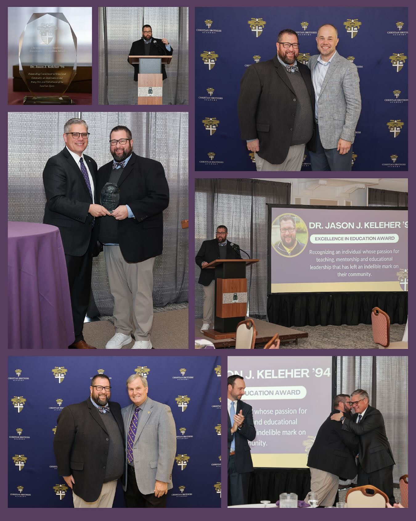 Last week, Jason had the opportunity to return to his Alma Mater, CBA Albany, and receive the Excellence in Education Award! While he was there, he was able to reunite with former teachers, classmates and coaches, as well as speak to the junior and senior classes. We are so grateful that his mentorship and dedication to students is recognized not only at Lewis, but other institutions as well! Go Brothers!!
#cba #krg #krwe