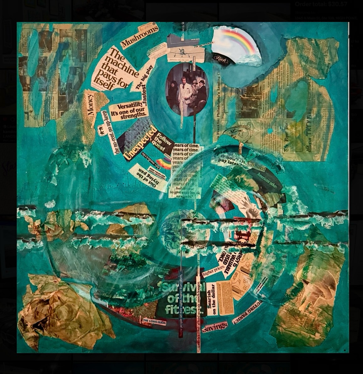 A collage I did long ago. -36x36”
-acrylic & newsprint, magazine & gesso(mixed media)
-“Time Goes, Money Goes, Life Grows”
🖼️from the late 1970’s
🎨
#collage #acrylic #mixedmedia #garysimonci #the70s #money #timepassages #cavass #artistoninstagram #timeismoney @garysimonci #ınstart