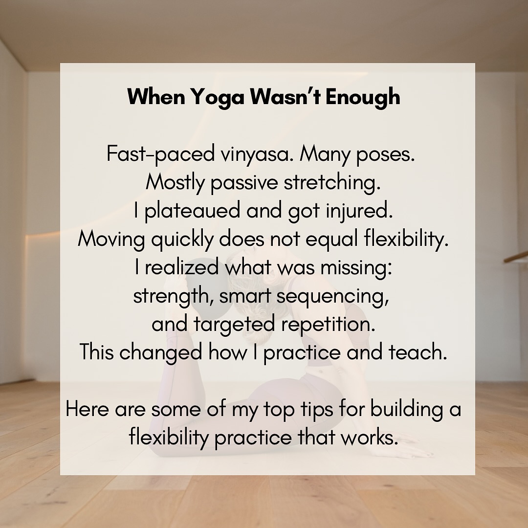 Some of the things I’ve learnt (and wish I’d known earlier) in my movement journey have completely changed how I practice and teach.
Here are a few of my top tips — the ones that have shaped the way I move and share movement with others.
If you’d like to practice with me, there’s 20% off all On Demand Workshops and Series until Monday.
You’ll find them in the Members Area on my website — it’s free to join, and you’ll also get a 75-minute Splits Workshop as a welcome gift.
It’s amazing how different movement feels when you understand the why 💜🙏
#flexibility #flex-abilitystudio #theartofflex-ability #flexibilityonline #contortiononline #backbends #splits #flexibilityteacher #notyoga #mymovemnetjourney #movementartist