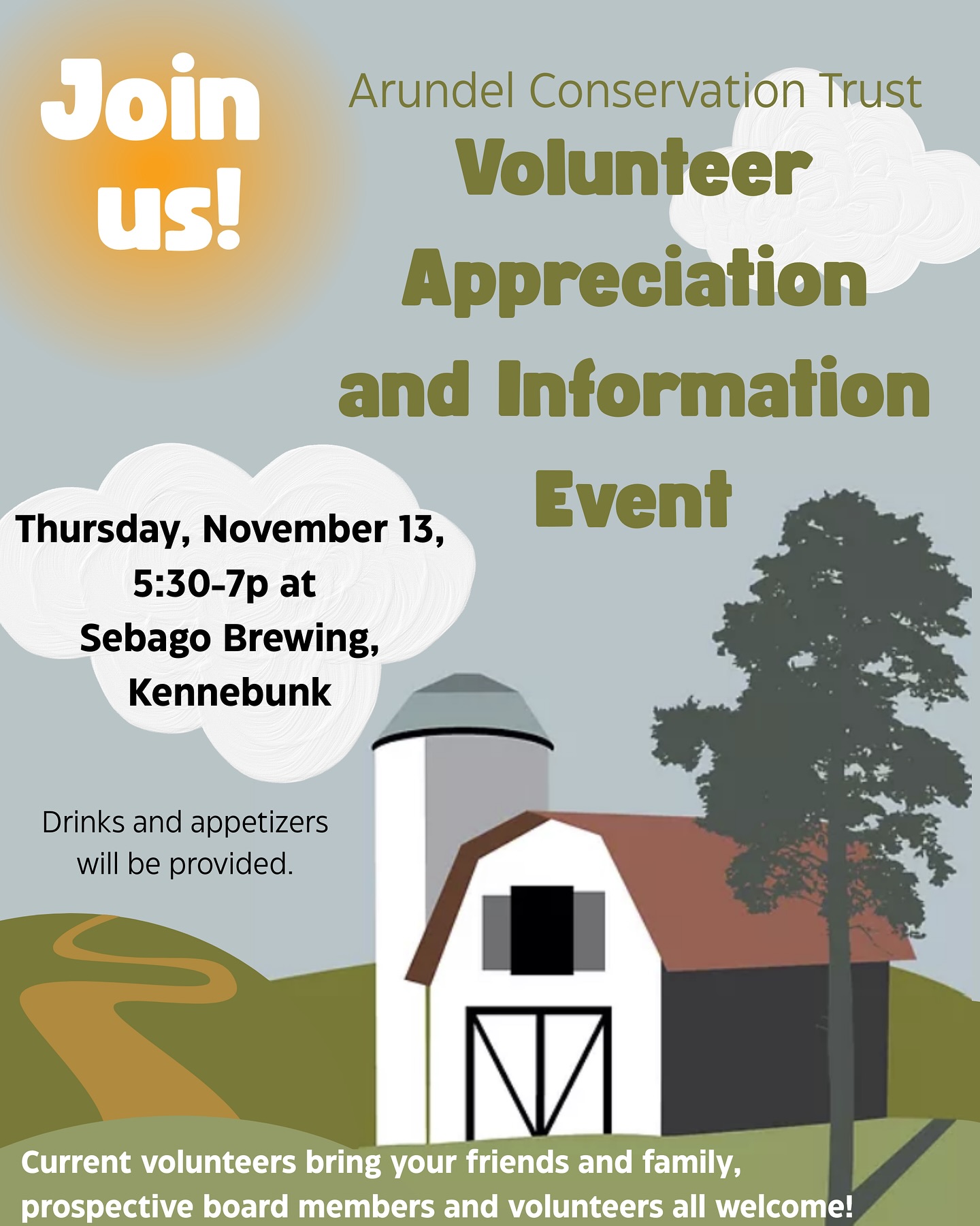 Calling all ACT volunteers! ♥️
Please join us for an evening of appreciation!
From maintaining trails, to handing out Trail Fest medals, we couldn’t do it without your help!
#arundelconservation #arundelmaine #kennebunkportmaine #kennebunkmaine