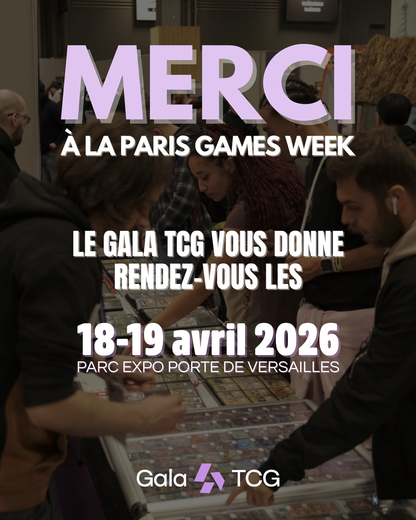 Quelle semaine! 🚀
Un immense merci aux de visiteurs, collectionneurs et passionnés qui sont venus nous voir sur notre village à la @ParisGamesWeek ! L’énergie était incroyable.
Merci à tous nos exposants d’avoir joué le jeu et d’avoir offert une expérience TCG de folie au cœur du plus grand salon gaming de France.
La PGW, c’est fini... mais c’était juste l’échauffement.
Toute cette énergie nous propulse vers notre prochain grand rendez-vous, qui lui aussi, s’installe porte de Versailles !
Le Gala TCG revient, plus grand et plus vivant que jamais, les 18 et 19 Avril 2026 , Paris Expo Porte de Versailles Hall 4
Restez connectés, le meilleur est à venir.
#GalaTCG #GalaTCG2026