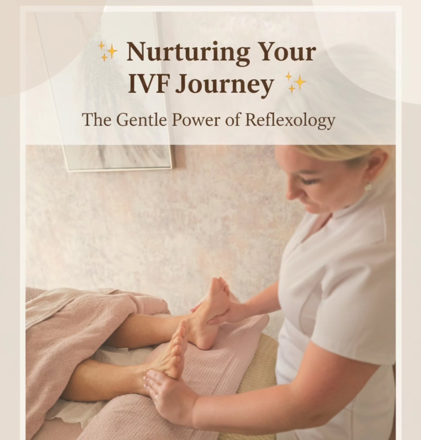 🌿 IVF & Reflexology 🌿
Supporting your fertility journey — naturally and gently.
Reflexology can beautifully support you through every stage of IVF by:
✨ Reducing stress and anxiety
✨ Promoting hormone balance
✨ Supporting emotional wellbeing
Whether you’re preparing for IVF or already in treatment, reflexology helps your body feel calm, balanced, and ready — working with your medical treatment, not against it.
💛 Gentle support for your mind and body, every step of the way.
📅 Book now — link in bio or DM for appointments!
#IVFSupport #ReflexologyForFertility #FertilityJourney #HolisticWellness #NaturalFertility #WellbeingTherapy #IVFjourney #FertilitySupport #HolisticHealing #TatjanaSenkova #GarnetBeautyAndSkincare #MindBodyBalance #ReflexologyBenefits #IVFReflexology #HealingNaturally