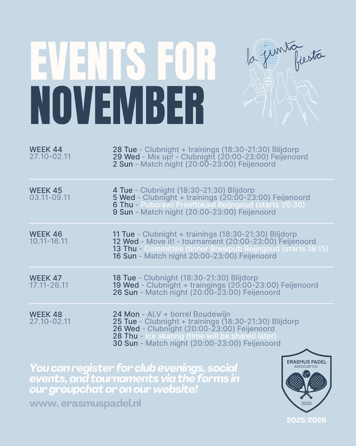 ๐ Schedule November ๐