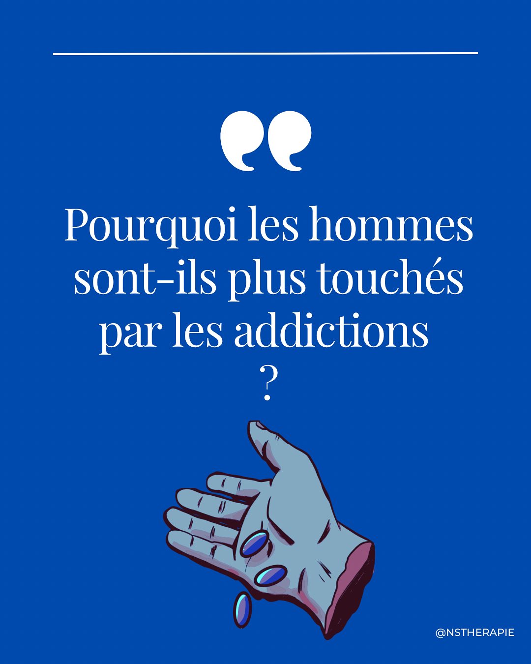 Selon le DSM-5, les addictions relèvent de troubles du contrôle des impulsions et de la régulation émotionnelle.
En clinique, on observe que les hommes utilisent plus fréquemment les substances ou les comportements addictifs comme moyens de défense contre la honte, la peur, ou le vide intérieur.
La vulnérabilité masculine n’est pas un déficit, c’est une compétence qu’on ne leur a pas apprise.
🌿 En thérapie, on travaille à la reconstruire.
#psychologie #addiction #hommes #masculinité #santémentale #thérapie #émotions #vulnérabilité