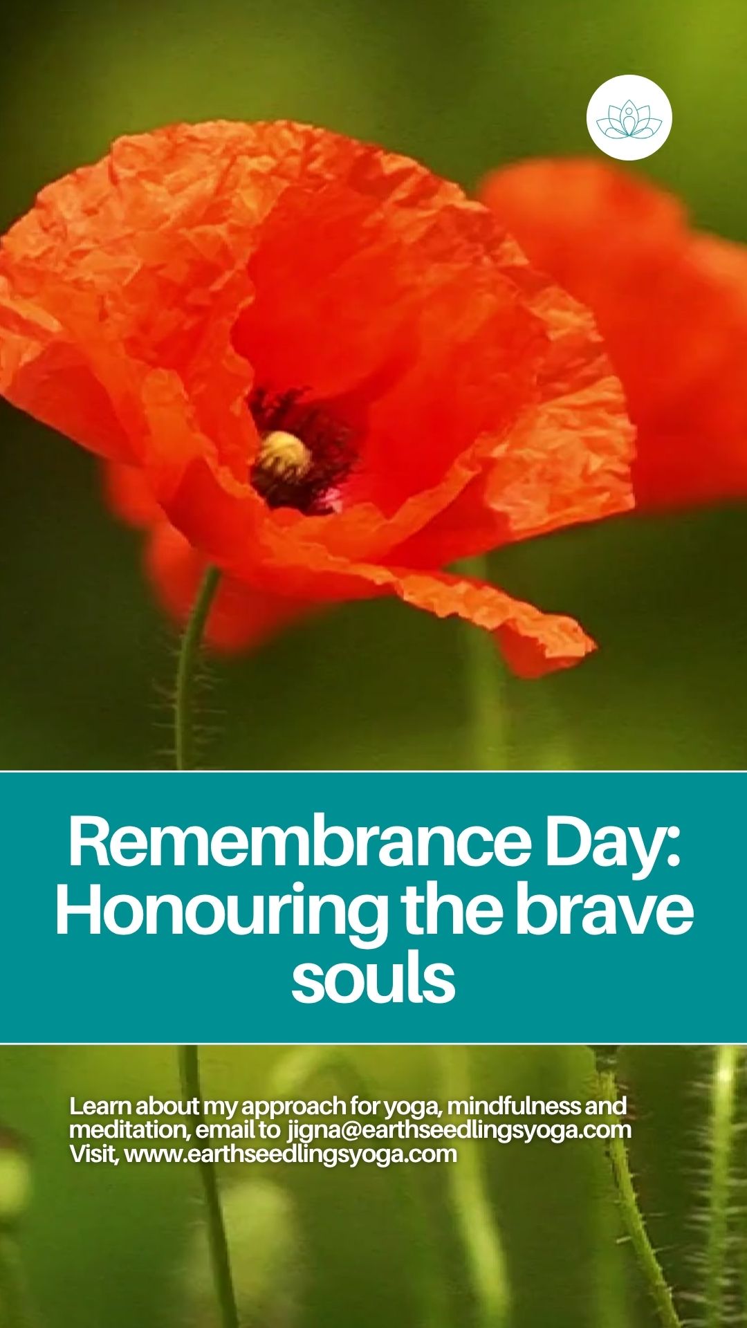 On this Remembrance Day, I pause to honour the brave souls who have served and sacrificed for our freedom. ❤️
In my practice of yoga and mindfulness, I find stillness, a space to reflect on their courage, resilience, and the peace they helped preserve.
As I breathe deeply, I remember that freedom begins within, through awareness, gratitude, and compassion. Every mindful breath becomes a silent tribute to their strength and sacrifice.
May we continue to live with kindness and courage, carrying their legacy forward in our thoughts, actions, and presence. 🌿
🕊️ Today, we honour them, in our hearts, our breath, and our practice.
Learn more about my approach to yoga and mindfulness at 🌐 earthseedlingsyoga.com or email me at 📧 jigna@earthseedlingsyoga.com to connect.
#RemembranceDay #YogaWithJigna #Mindfulness #Gratitude #PeaceWithin #EarthSeedlingsYoga #HonourAndRemember #Stillness #CompassionInAction