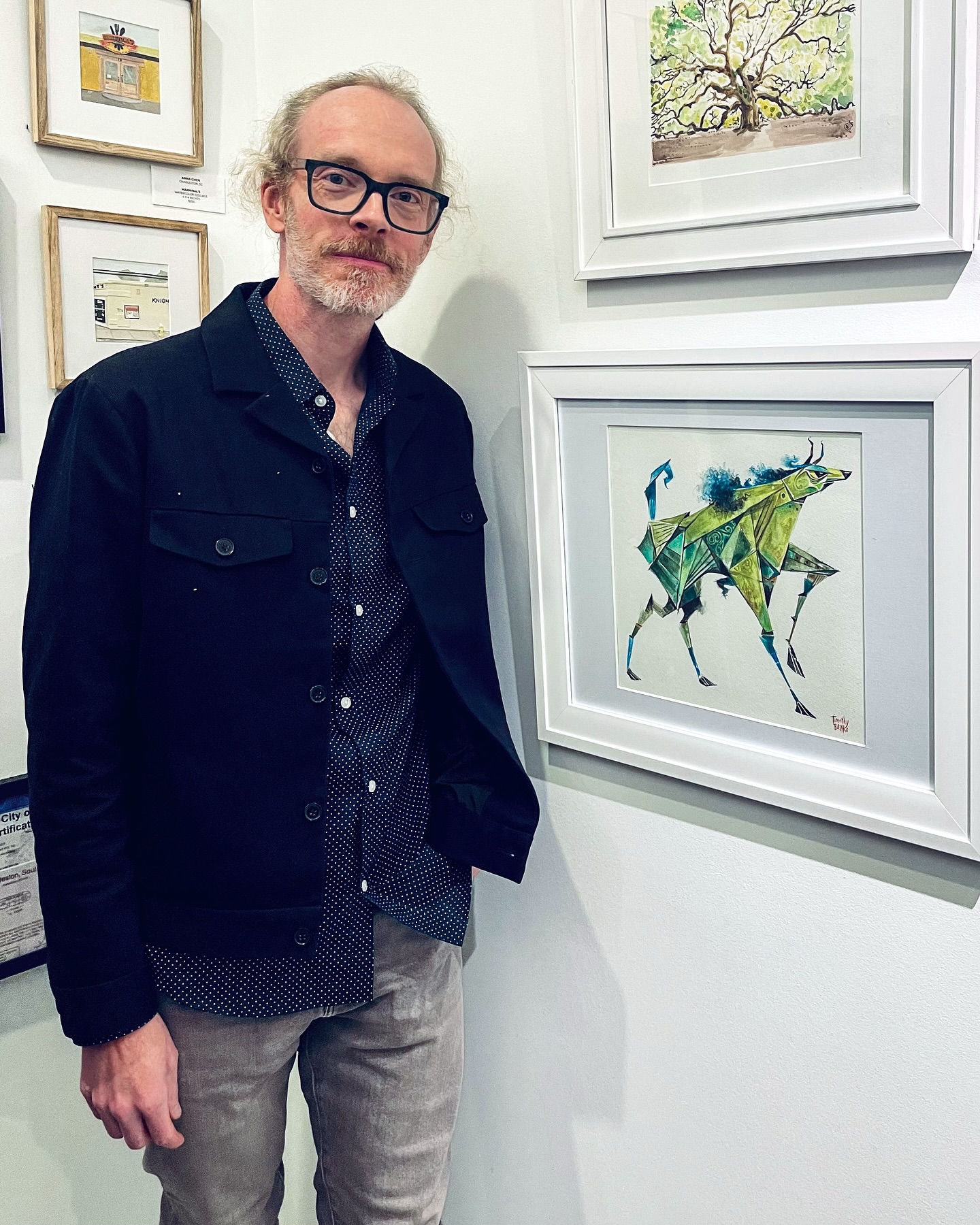 So great to have my work at @drummondstudiogallery’s FOR THR PEOPLE show! Here are some pics from the opening. Show curated by the wonderful @keladreams ✨
My watercolor, Dog Or Pony Show
Congrats to all the other amazing artist!
#artshow #timothybanksstudio #forthepeople #galleryshow #artist #charlestonart #charlestonartist #artwalk