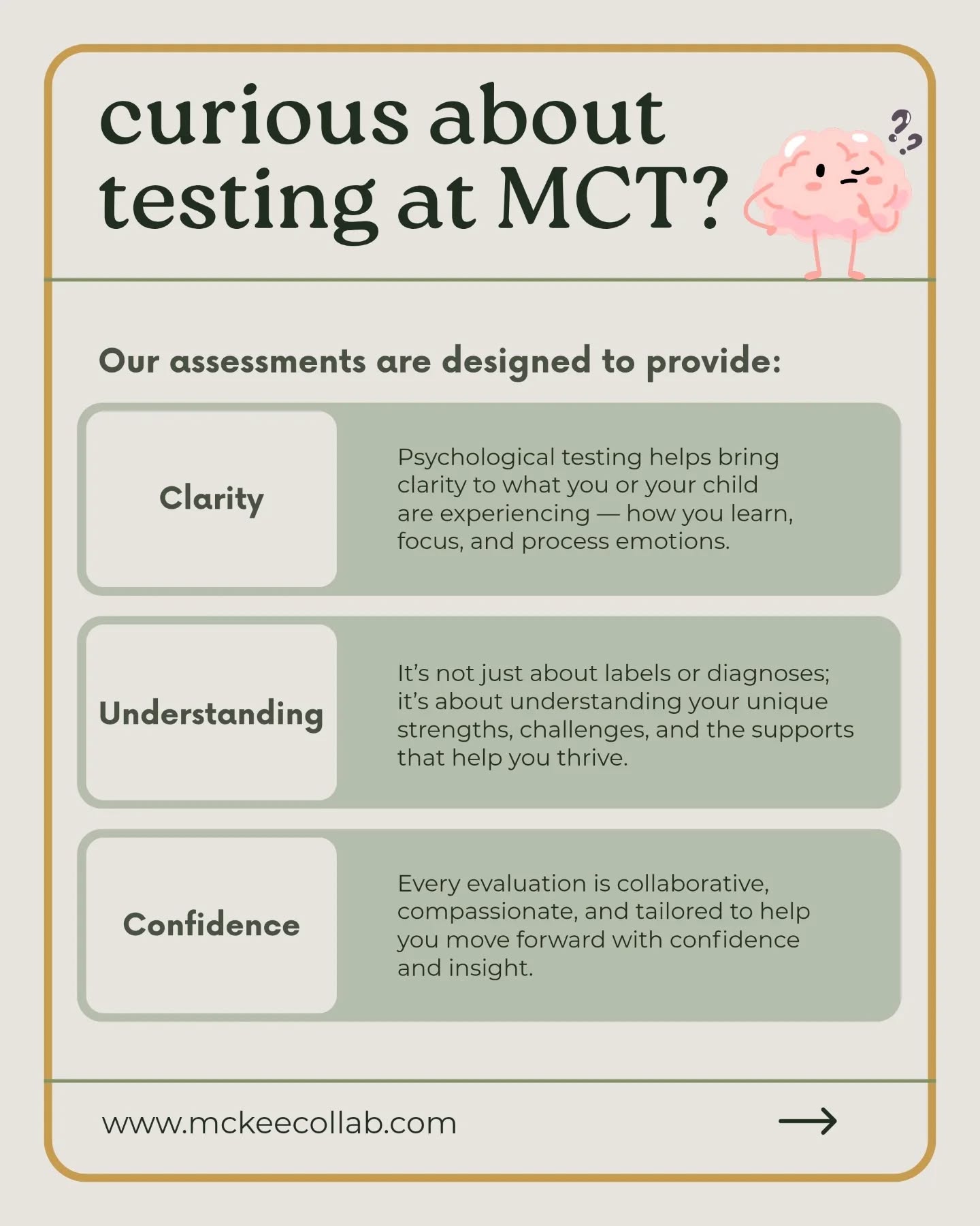 🧠 Dr. Rachel McKee provides psychological testing (also referred to as assessments or evaluations) to help you or your child better understand how your unique brain works & what supports might be needed to help you thrive!
🦸🏻♀️We are firm believers that we all have our own superpowers, and we'd love to help provide the clarity, understanding and confidence for you to navigate YOURS.
Questions about getting started with testing? It can be a lot to navigate, and we would love to join you on this journey. Contact Dr. McKee for a free consultation!
#mentalhealth #mckeecollaborativetherapy #durhamnc #therapy #psychologist #coaching #executivefunctioning #adhd #psychologicaltesting #psycheval