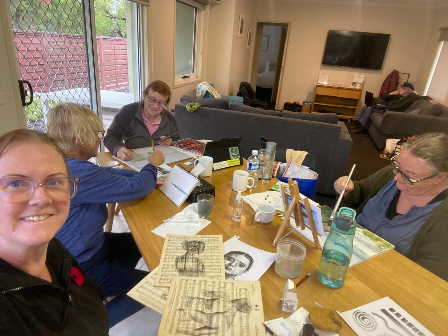 Painting with friends at our Art Weekend away!