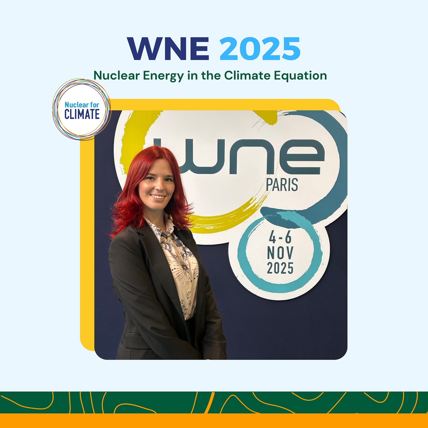 🌍 Nuclear Energy in the Climate Equation — From COP21 to COP30, and Beyond
At WNE 2025, one of our members, Julieta Romero, took part in the main stage panel discussing the evolving role of nuclear energy in global climate action.
For nearly a decade, the international climate conversation has transformed. Nuclear energy is now increasingly acknowledged as a reliable, low-carbon solution that can support both energy security and the decarbonization of power systems worldwide.
During the session, the panel explored:
• How the nuclear community has engaged in the COP process since Paris (COP21)
• How perceptions of nuclear energy have shifted in international climate discussions
• What actions are needed as we move toward COP30 and beyond
Julieta brought her experience as a nuclear engineer, with a strong background in safety and performance monitoring, as well as her commitment to science communication and outreach. From post-Fukushima safety implementation in Argentina to performance analysis at WANO, and from painting a live mural at COP28 to coordinating communications for COP29, she continues to help amplify the voice of young professionals and civil society in global climate dialogue.
✨ We are proud to see Nuclear for Climate represented in conversations that shape the future of climate action.
#NuclearForClimate #WNE2025 #ClimateAction #NetZero #EnergyTransition #STEM #WomenInNuclear