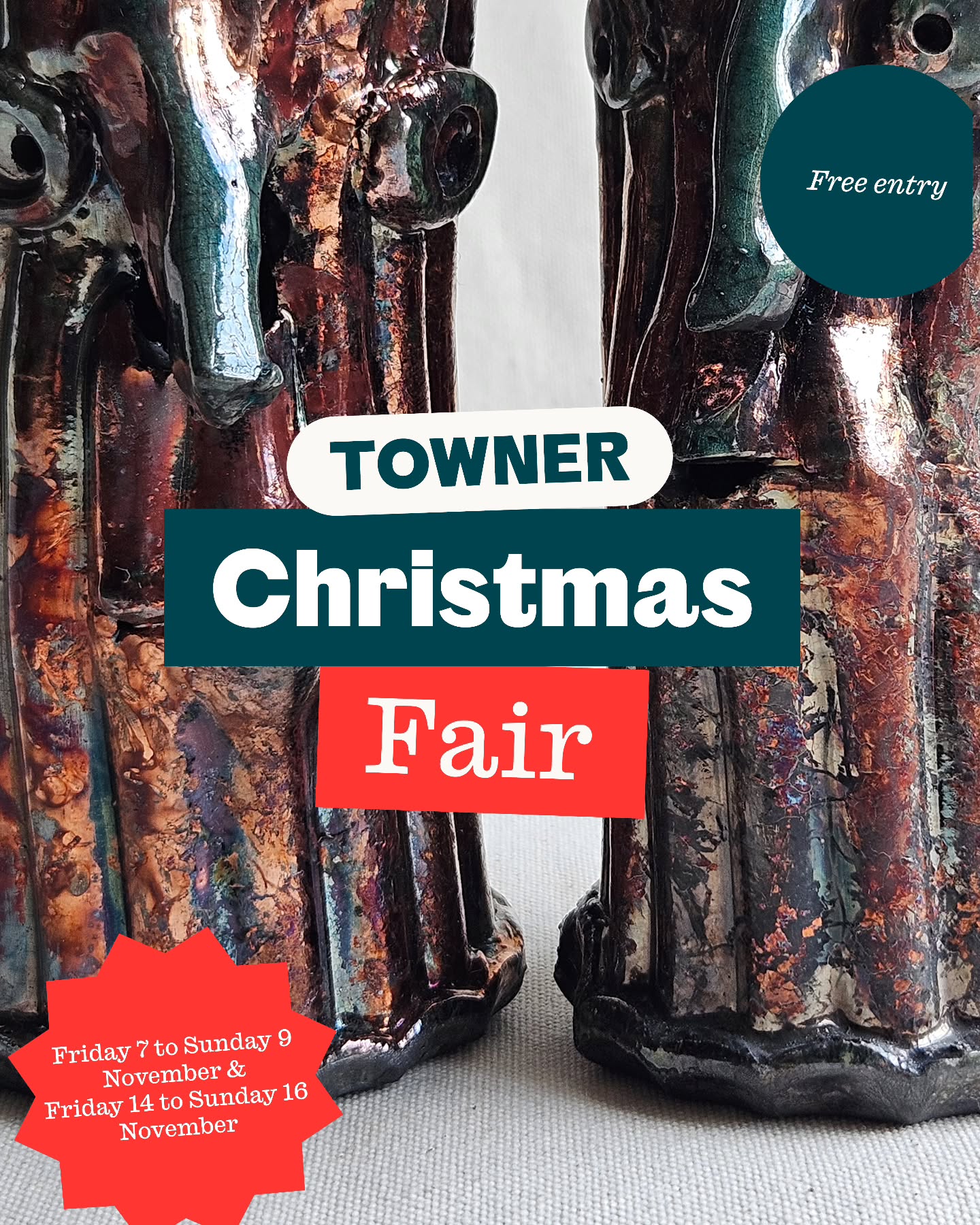 We're excited to be taking part in the @townergallery Christmas Fair next weekend with a wonderful collection of artists and makers. It's always so lovely to meet everyone and share what we've been making - this time working in partnership with our brilliant group from @inspiresussex to create a crowd of forest folk 🌲
The fair is open Friday 14 November from 4 to 7
Saturday 15 and Sunday 16 November from 10 to 4
#sustainableceramics
#independentbusinesses
#artistsandmakers