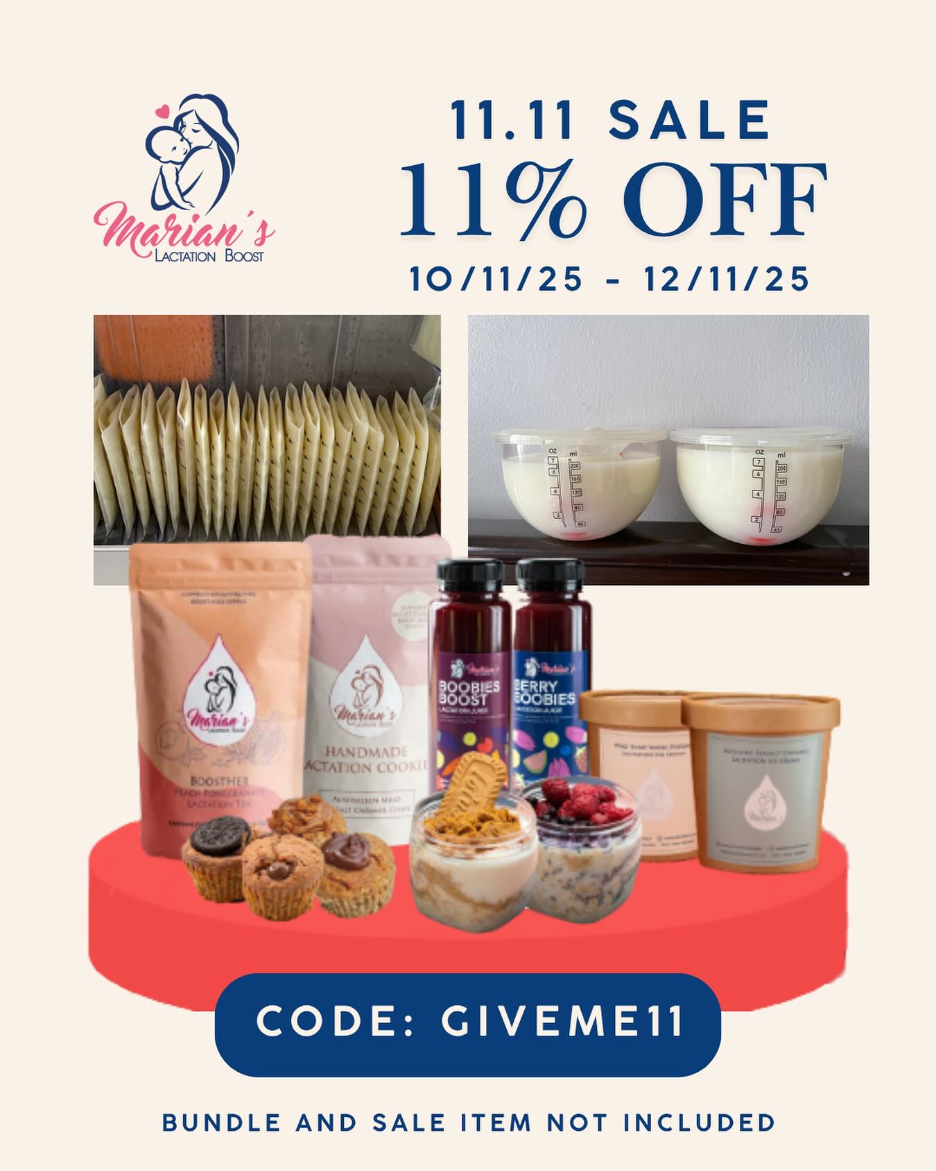 11.11 Sale Alert! Stock up on your lactation essentials today! Use code GIVEME11 at checkout for 11% off. Plus, get a customized schedule with every purchase. Don't miss out! ❤️ #1111sale #lactation #lactationcookies #breastfeeding #moremilk