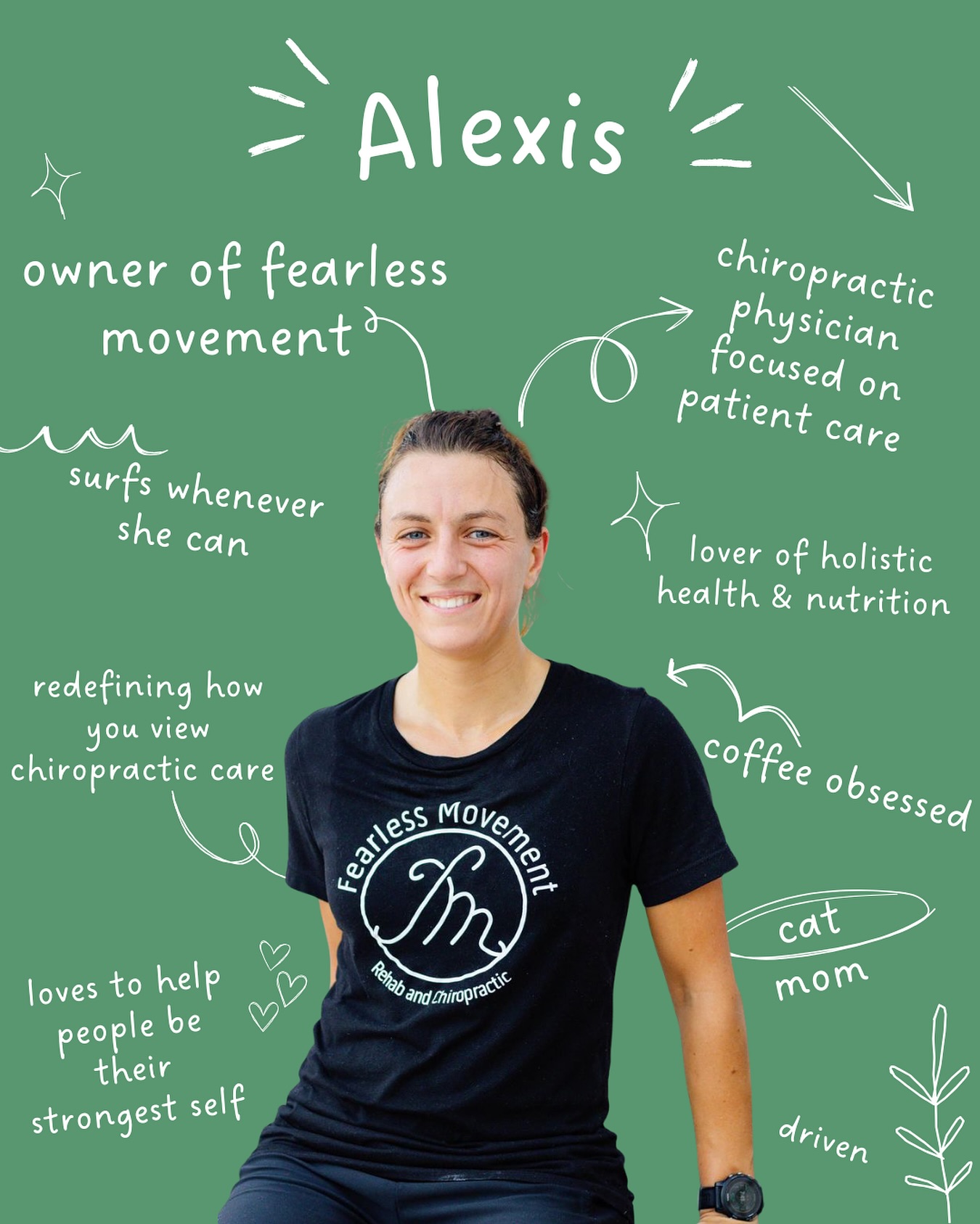 At Fearless Movement you’re not just another number.
Hi! My name is Dr. Alexis and I’m the founder of Fearless Movement.
I started this clinic to give the best care to those who are tired of being overlooked and under cared for by the traditional health system.
When PT/chiro has failed many of us before, I want to be the spot where you can receive the help you need and deserve.
We have a fabulous team of people working for you, waiting to see you hit your best PR, run your longest race or get through the day without pain.
Our specialized care sets us apart from traditional PT because we integrate education, strength training and mobility into all of our services.
Whether you’re dealing with a new pain, having an old injury pop up or just looking to feel better in your body, we are here for you!
We don’t play guessing games or give bandaids over here so if that sounds good…
Click the link in our bio to book a call today! ☎️
And let’s get you moving fearlessly again! 🤙🏼