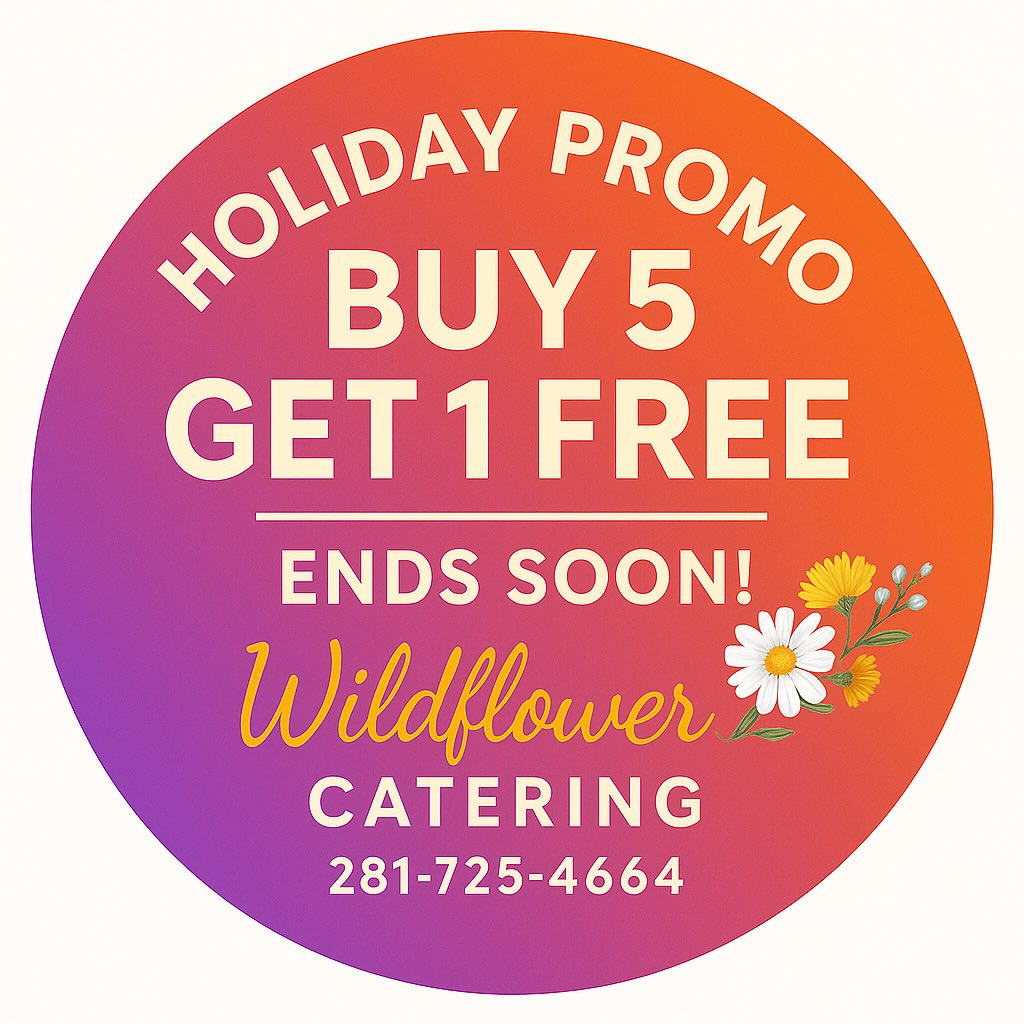 To ensure availability, please reserve your holiday party trays now. We are currently offering special promotions, valid until the end of the month. Are you planning a holiday party? Wildflower Catering offers customized solutions for corporate lunches, potlucks, and more.