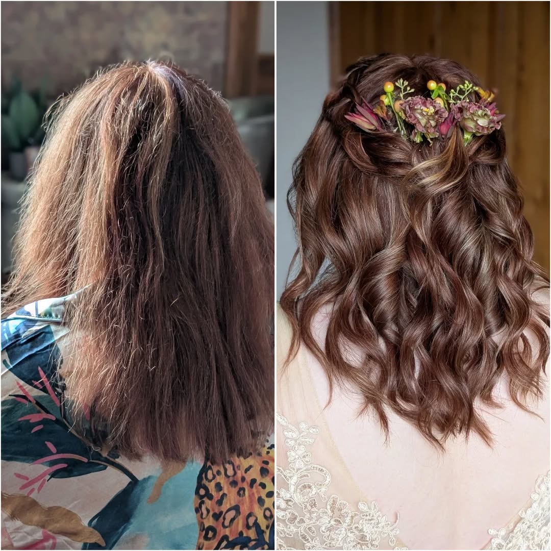 This beautiful bridal transformation for Dawn showcases how the right styling can bring out your natural shine and elegance, ensuring you have the confidence to be photographed all day and feel super special being pampered and relaxed.
Soft curls, plaits, radiant autumanl tones, and delicate floral details create a timeless, romantic look — perfect for your special day.
Your wedding hairstyle should make you feel confident, radiant, and truly yourself. Whether you envision a classic, boho or modern style, we can work together to craft a look that complements your dress, theme, and personality. 💫
📅 2025 bridal and special occasion bookings I still have some last minute availablity for November & December
2026 diary open, lots of peak dates have gone already, will update socials and website sometime this week
2027 opens January 2026
Venue @treetopescape
Photographer on the day @maria_broome_photography
#treetops #treetopescape
#treetopsescapewedding #bridalhair #weddinghair #bridalhairstylist #northdevonbridalhairstylist