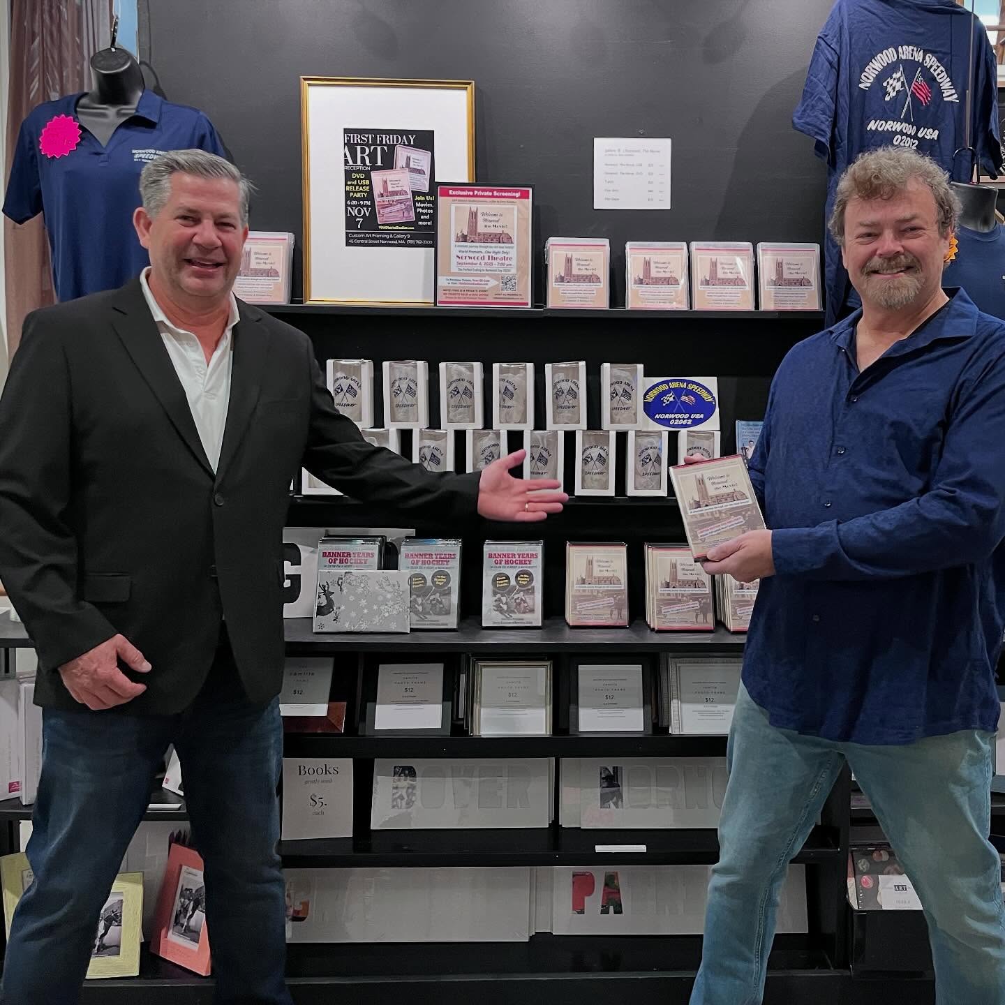 What a fun successful evening celebrating Norwood: The Movie. Thanks to everyone who visited in support! If you didn’t make the movie premier, we still have DVD’s and USB’s available! They make great stocking stuffers for all the Norwood die-hards! #norwoodthemovie #norwoodma #local #customartframing @bking661024 @10thdistrictstudios #dvdreleaseparty