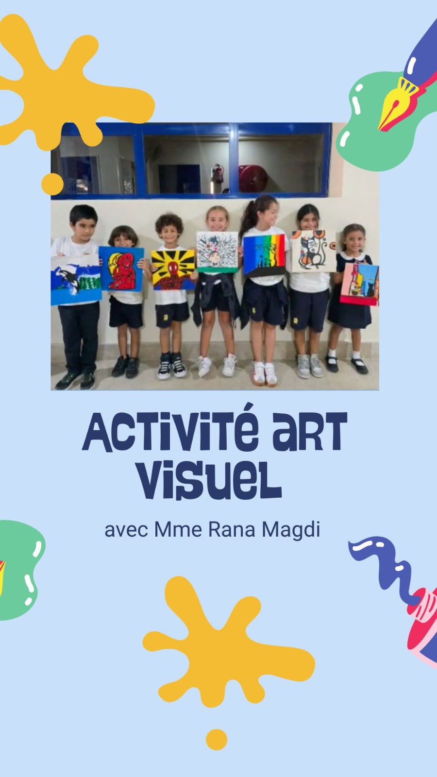 Un moment d’art et de créativité avec Mme Rana Magdi !
À Concordia, nos élèves explorent, imaginent et créent des œuvres uniques dont ils sont fiers.
#newcairo #égypte #parents #lycéeconcordia #éducationfrançaise #bacfrançais #écolefrançaise #frenchschool #concordiaschool #éducation