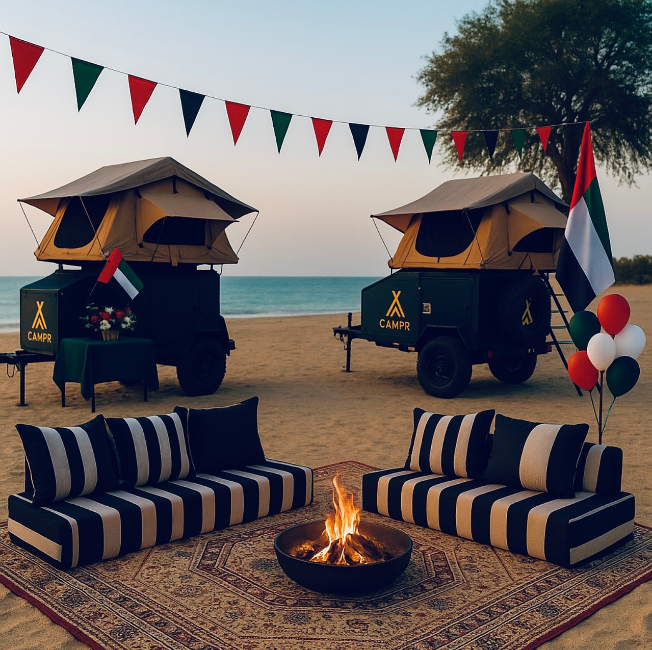🇦🇪✨ Celebrate the Spirit of the Union under the stars! This National Day, pack your CAMPR, gather around the fire and let the coastline be your canvas. Book early and enjoy a special 15% discount for UAE nationals and 10% for Golden Visa holders. Your adventure awaits! Click the link in our bio to reserve your spot. 🏕️🌊
🇦🇪✨، احتفلوا بروح الوحدة تحت نجوم السماء! هذا اليوم الوطني، جهزوا عربة CAMPR الخاصة بكم، واجتمعوا حول النار واتركوا الساحل لوحتكم الفنية. احجزوا مبكراً واستمتعوا بخصم خاص بنسبة 15٪ للمواطنين و10٪ لحاملي التأشيرة الذهبية. مغامرتكم 🏝️⛰️في انتظاركم! انقروا على الرابط في البايو لتأكيد الحجز
BOOK NOW AND SECURE YOUR SPOT!
*Terms & Conditions apply*
#campruae #uaenationalday #uae54 #spiritoftheunion #campinguae #campr #exploreuae #roadtripuae #goldenvisa #staycation #adventureawaits