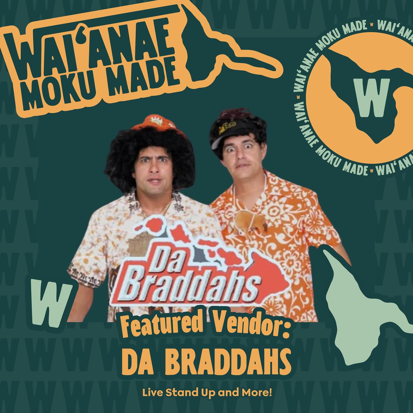 You know them, you love them — Da Braddahs! are bringing their one-of-a-kind energy to Waiʻanae Moku Made!
.
Da Braddahs! continue to keep Hawaiʻi smiling and connected through humor and aloha. Come by their booth, and show your support for two of Hawaiʻi’s favorite braddahs!
.
Waiʻanae Moku Made
November 8, 2025
4:00 - 8:00 PM
#localsupportinglocal #westsideandproud #WEDC #wai’anaemokumade