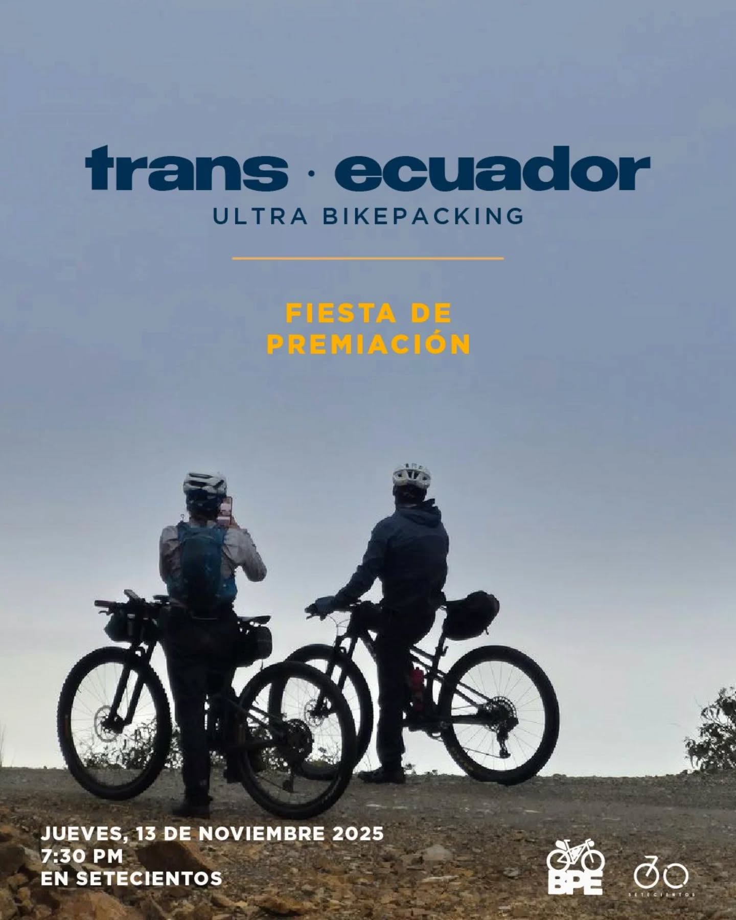 Este jueves 13 a las 19:30h toda la comunidad ciclista, aventurera, y bikepackera tiene fiesta en @setecientos.cc
Ahí nos vemos para escuchar los relatos de los vivido en este aventurón por los que consiguieron los mejores tiempos en la #transecuador #2volcanes #3volcanes
Por su puesto, habrá parilla y unas 🍻
Evento gracias a:
@shimanoecuador
@outlife_ec
@bodega.producciones
@crepesywafflesec
@azuliarandanos
@audaxtraining
@andresbermeofitness
@ggraphics_ec
@deportistasaotronivel
@carnicoslacomarca
@castellicycling
@sidi_ecuador
@pirelli_cycling
@toscana.alimentos
@bodega.producciones
@elcafecitoquito
@pendientemedia
@canelofoods
@dodabike
