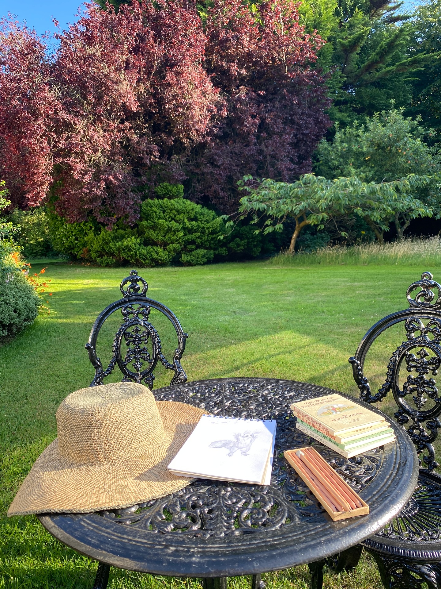 No matter where I am, my obsession comes with. From pencil sketches, to colour studies and cut-out trials… Luckily being out in nature brings me back to what truly matters. #childrenspicturebook #creativity #sketching #watercolor #watercolour