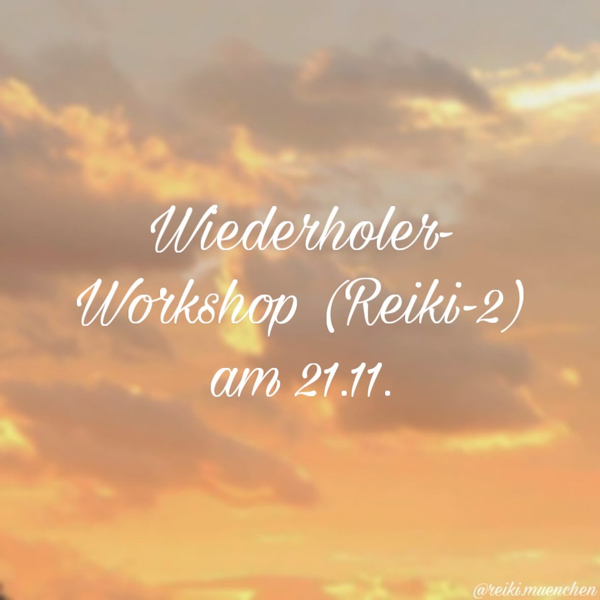 Wiederholer-Workshop für Reiki-2-SchülerInnen am 21.11. - es sind noch Plätze frei
Von 15.00 h bis 21.00 h
Preis: 200 € (inkl. 19 % MwSt)
Dieser Workshop ist an alle Reiki-SchülerInnen gerichtet, die die Übungen aus dem zweiten Reiki-Grad gerne in der Gruppe wiederholen möchten. Eine Einweihung in alle Symbole ist inbegriffen.
#reiki #reikimünchen #reikiteacher #bogenhausen #praxis #reikilehrerin #reikilehrerin #reikiseminar #münchen #medium #medial #reading #lesung #früheresleben #channeling